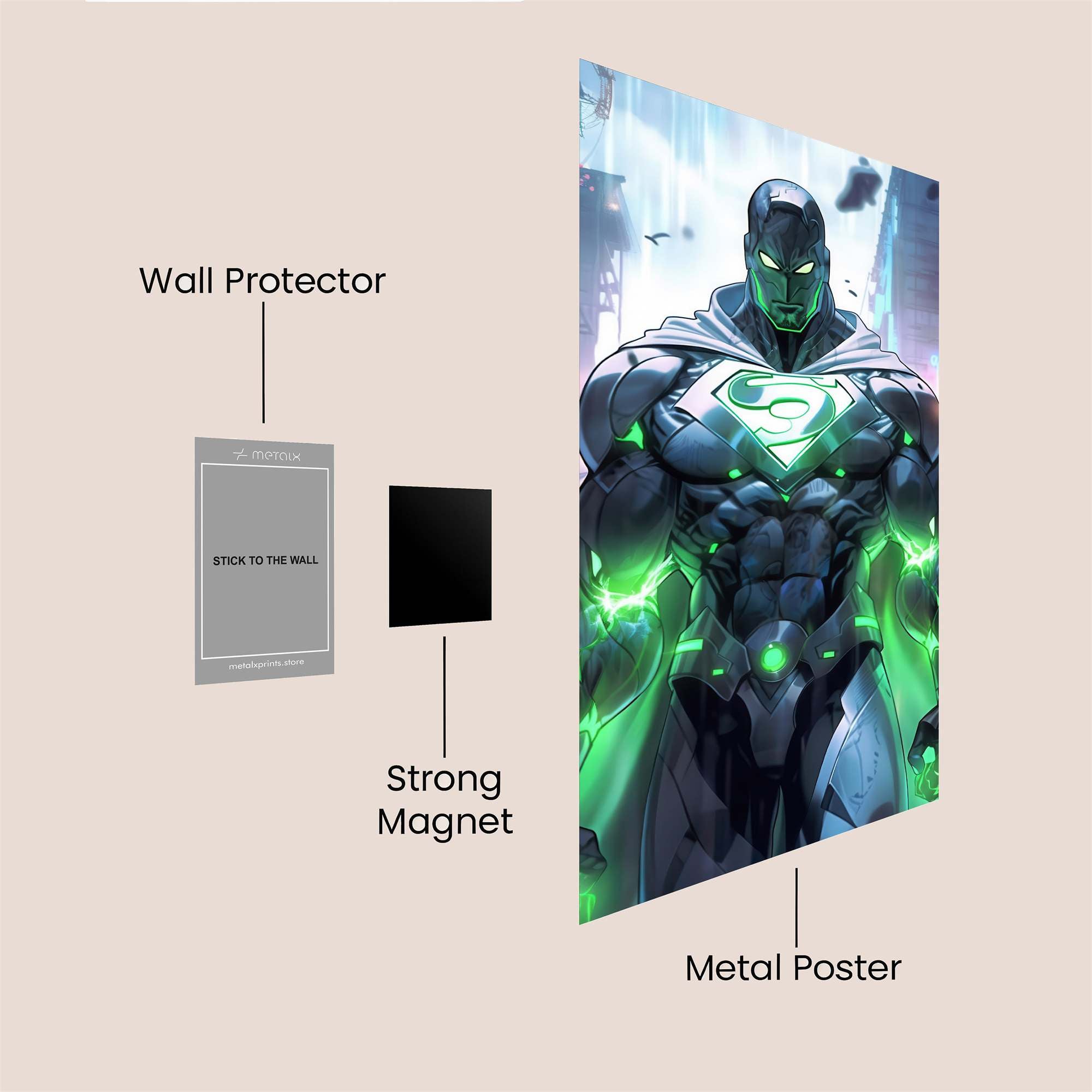 Superman Radiant Safe Wall Magnetic / M