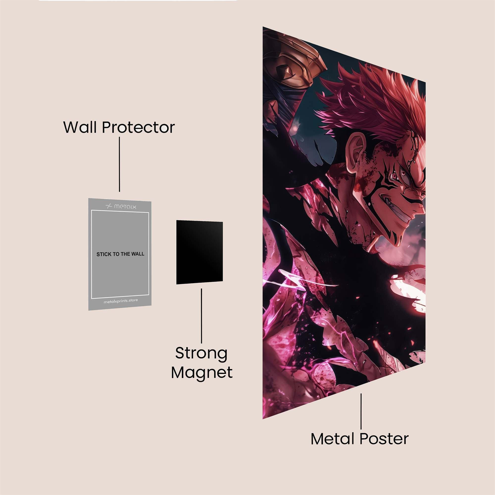 Sukuna Rampant Safe Wall Magnetic / M