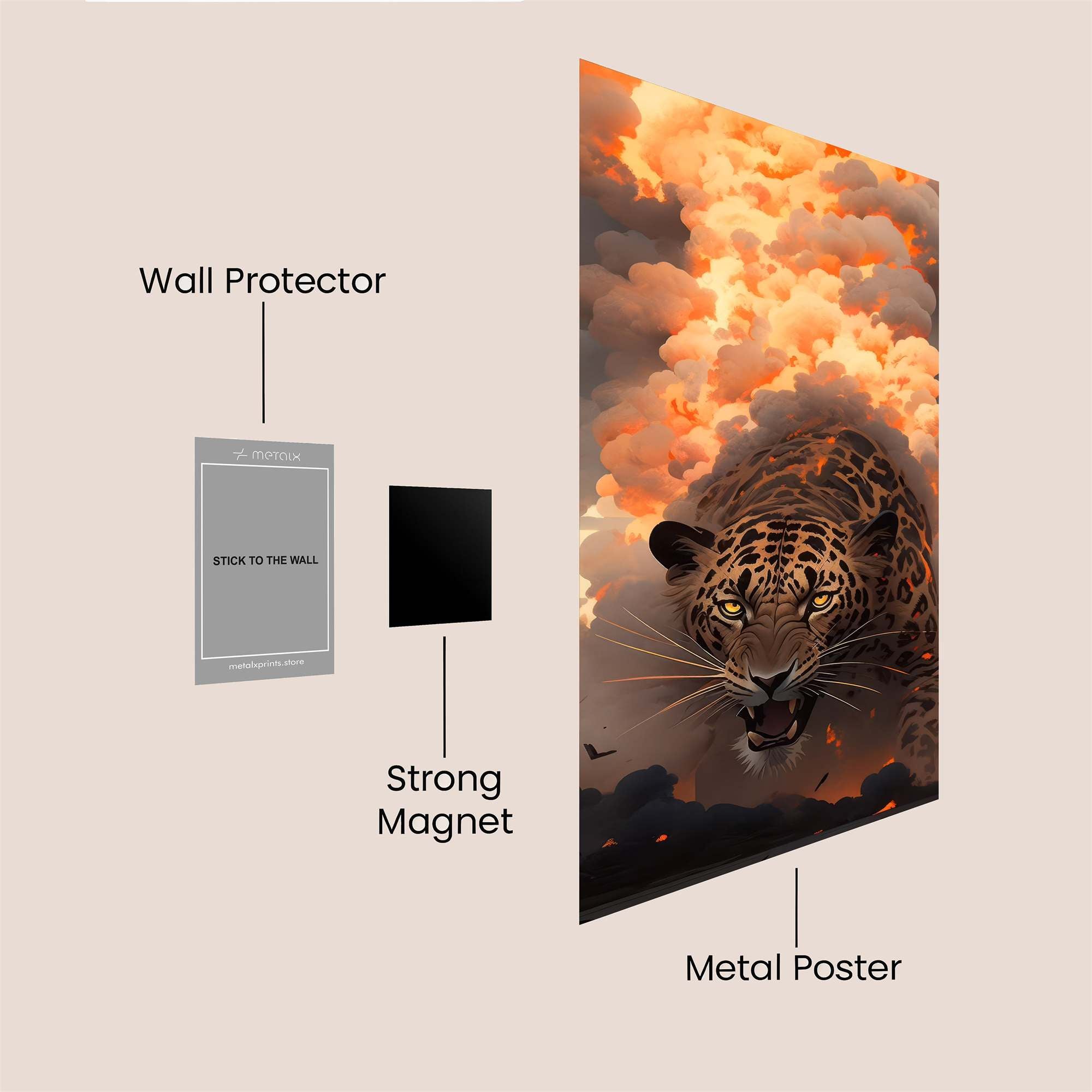 Leopard Blaze Safe Wall Magnetic / M