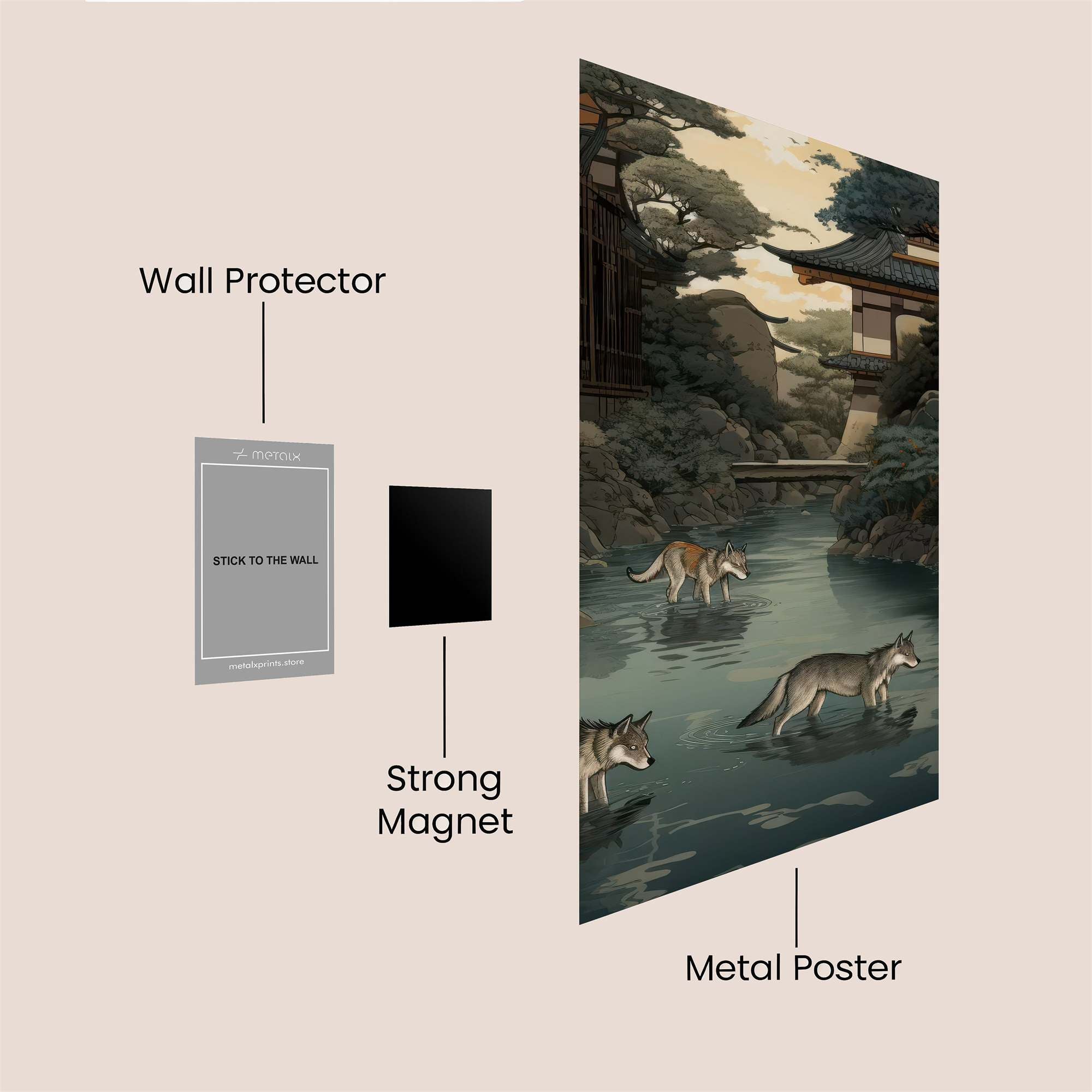 Wolf Tranquility Safe Wall Magnetic / M