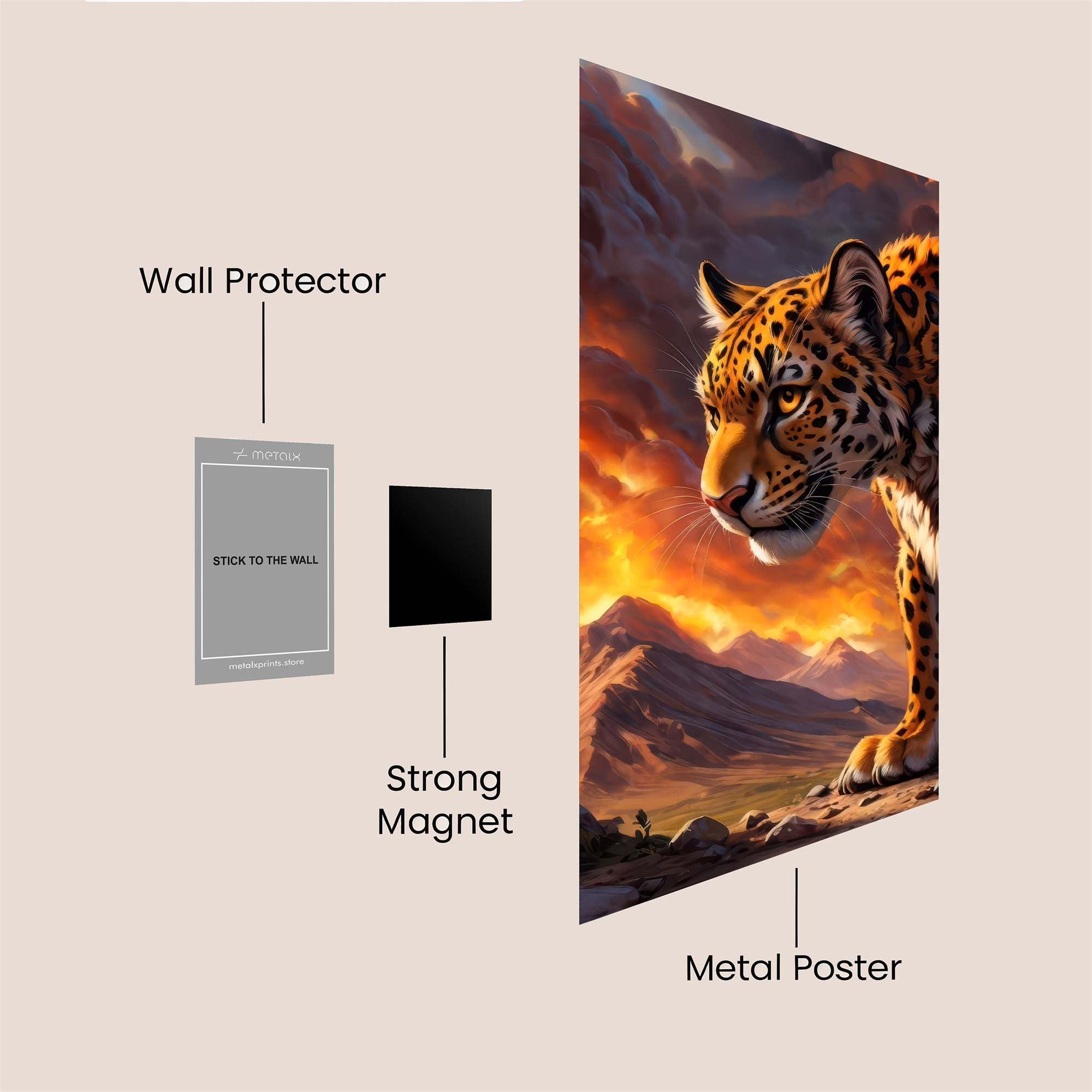 Leopard Inferno Safe Wall Magnetic / M