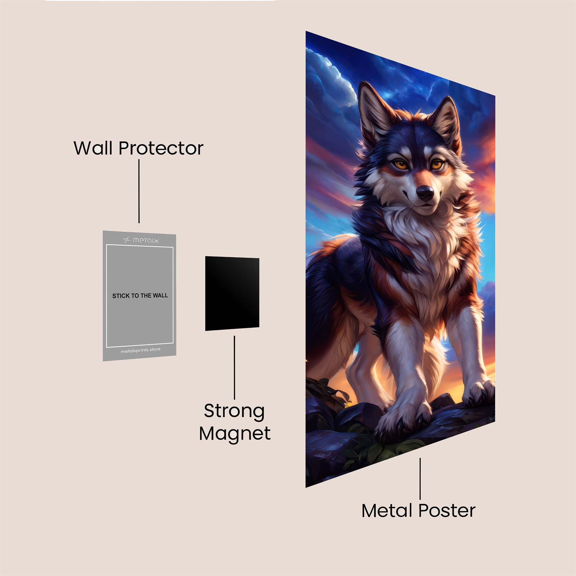 Wolf Majesty Safe Wall Magnetic / M