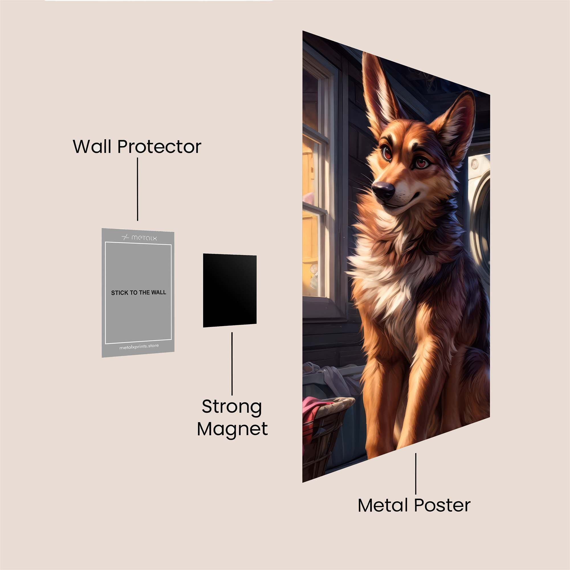 Canine Whimsy Safe Wall Magnetic / M