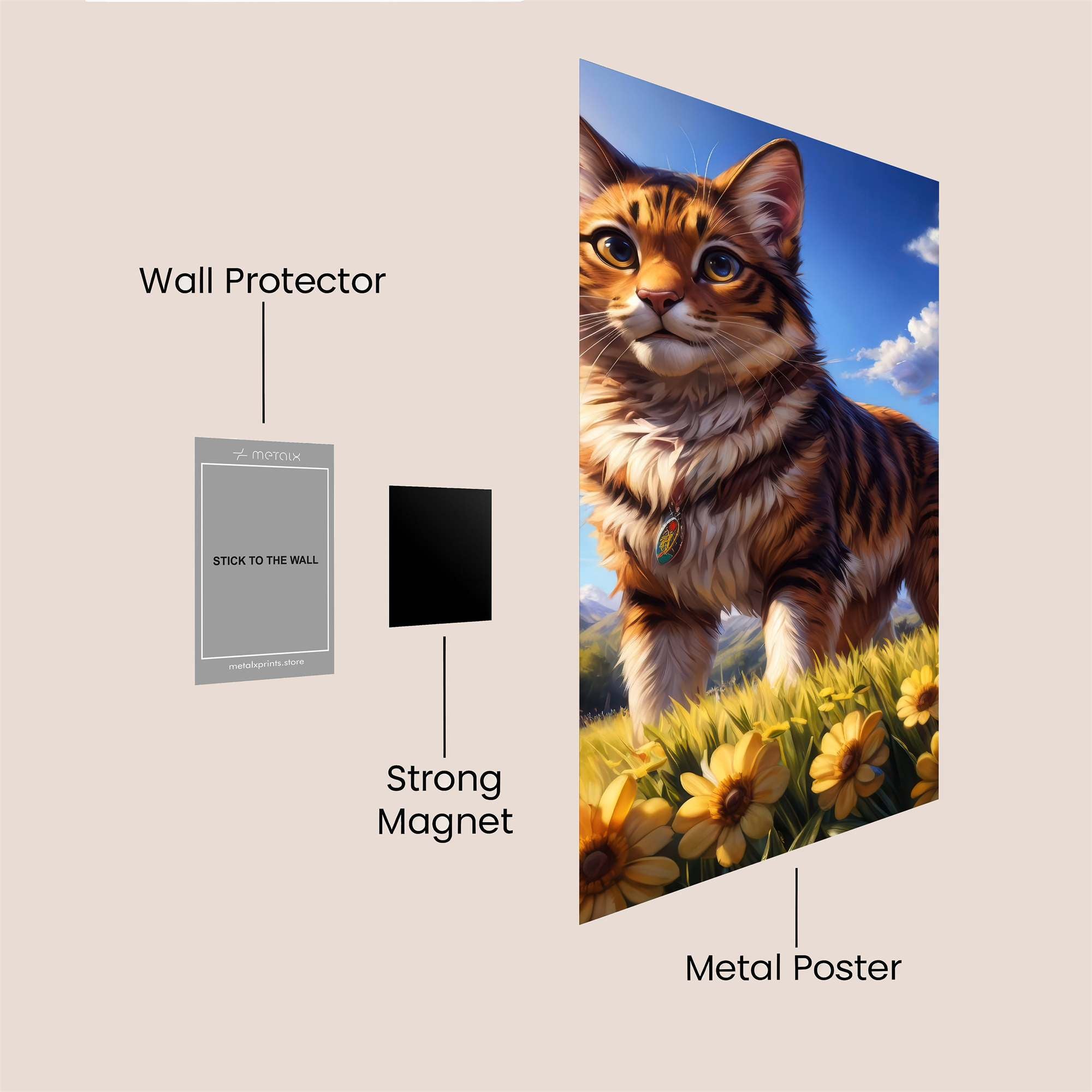 Feline Sunshine Safe Wall Magnetic / M