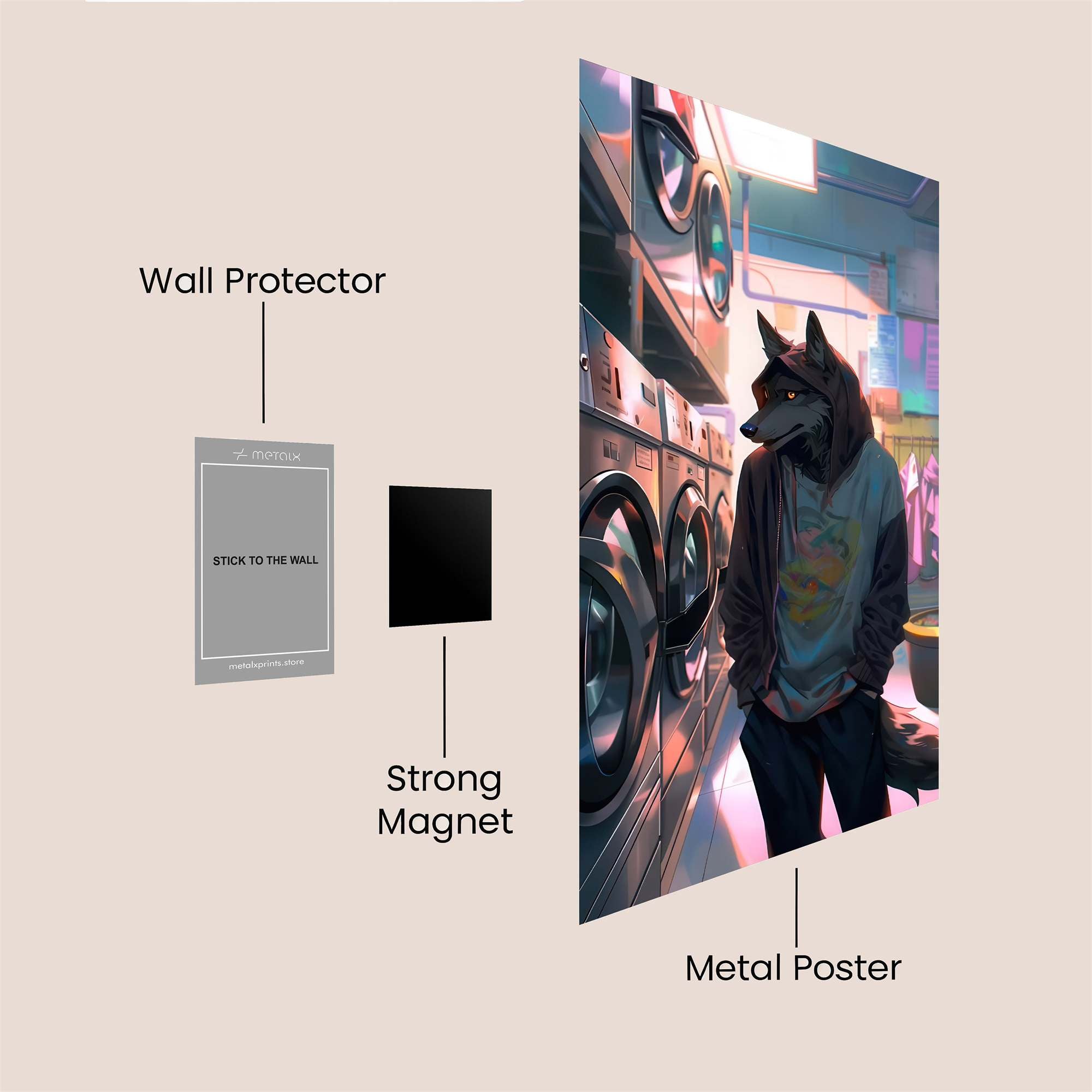 Laundromat Whimsy Safe Wall Magnetic / M