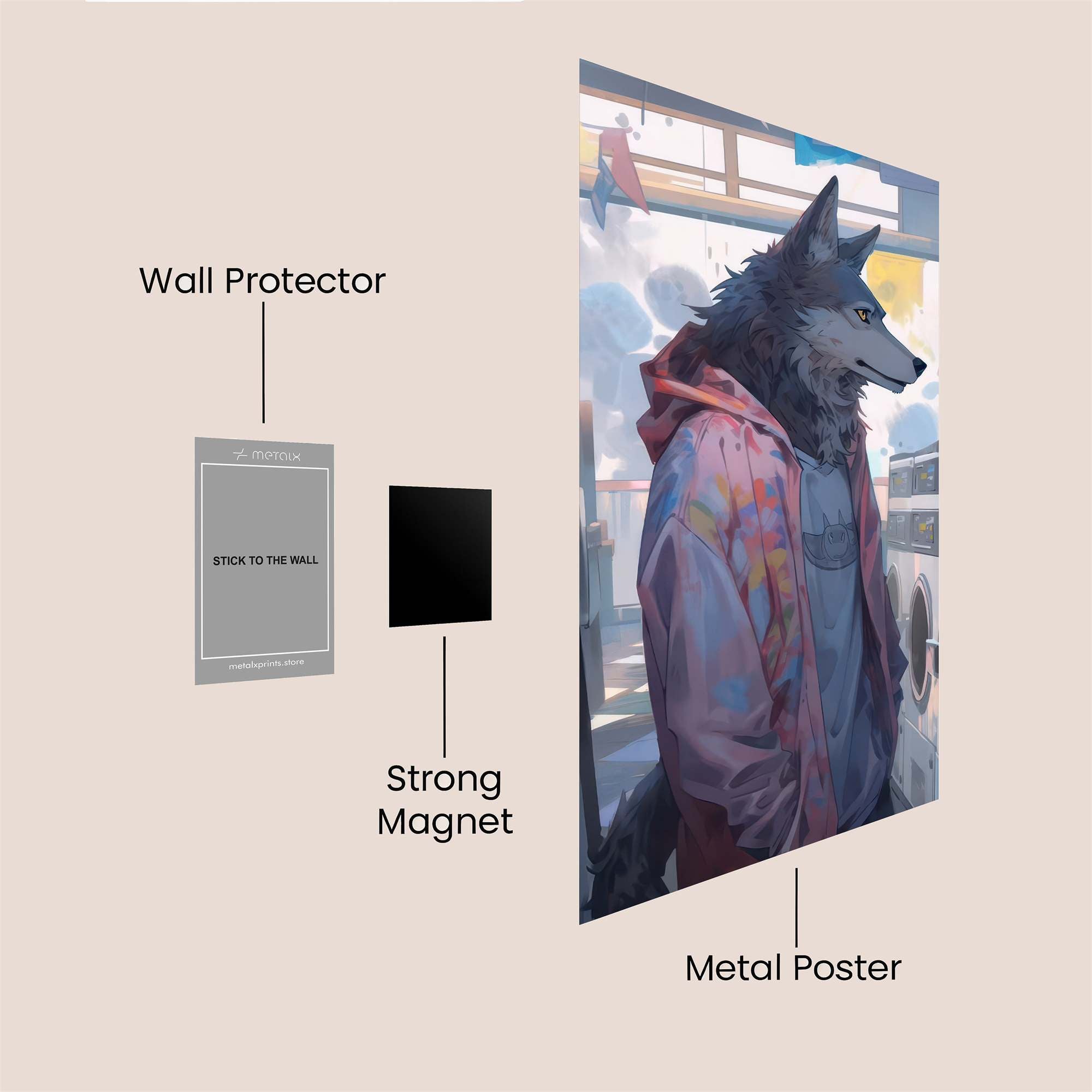 Laundromat Whimsy Safe Wall Magnetic / M