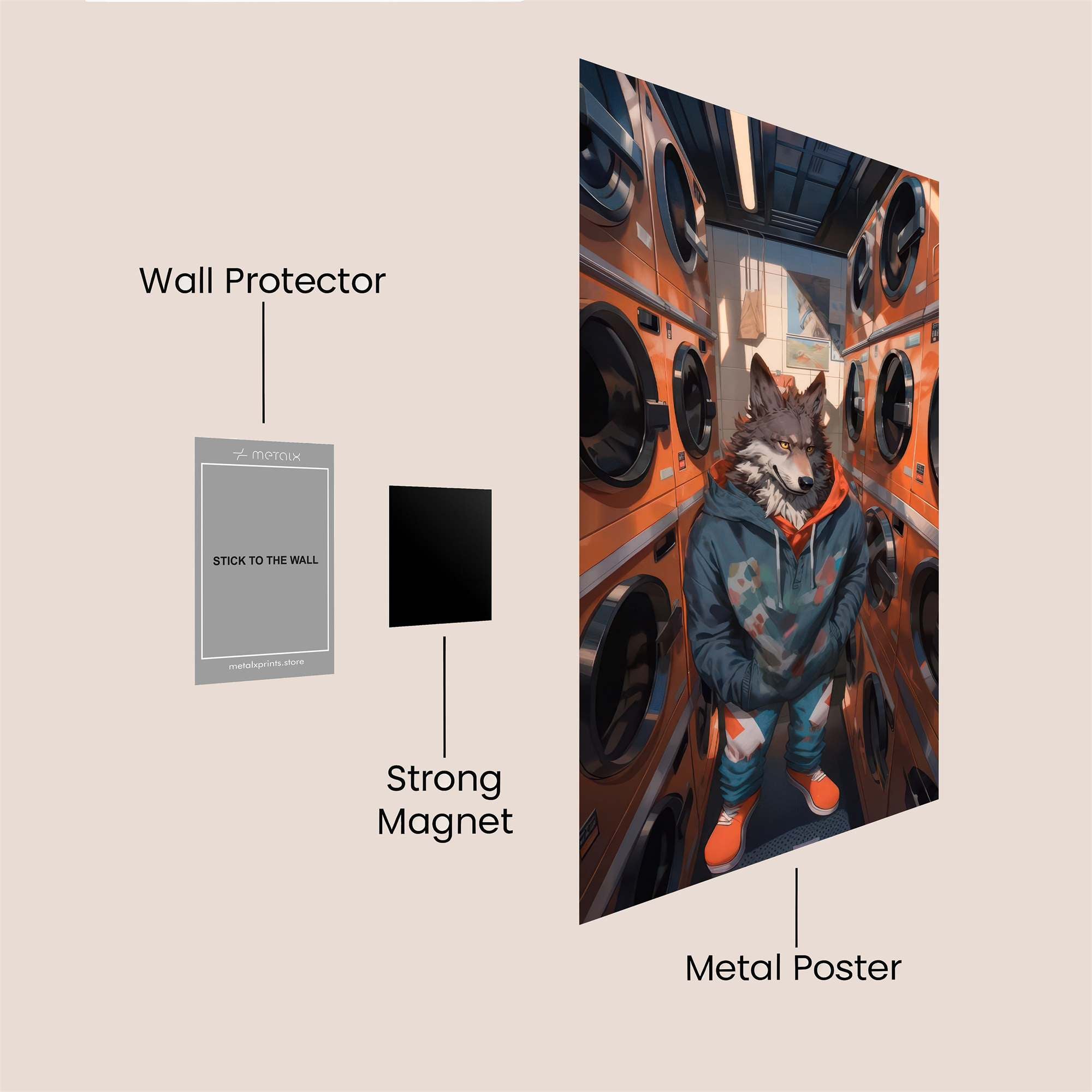 Wolf Spin Safe Wall Magnetic / M