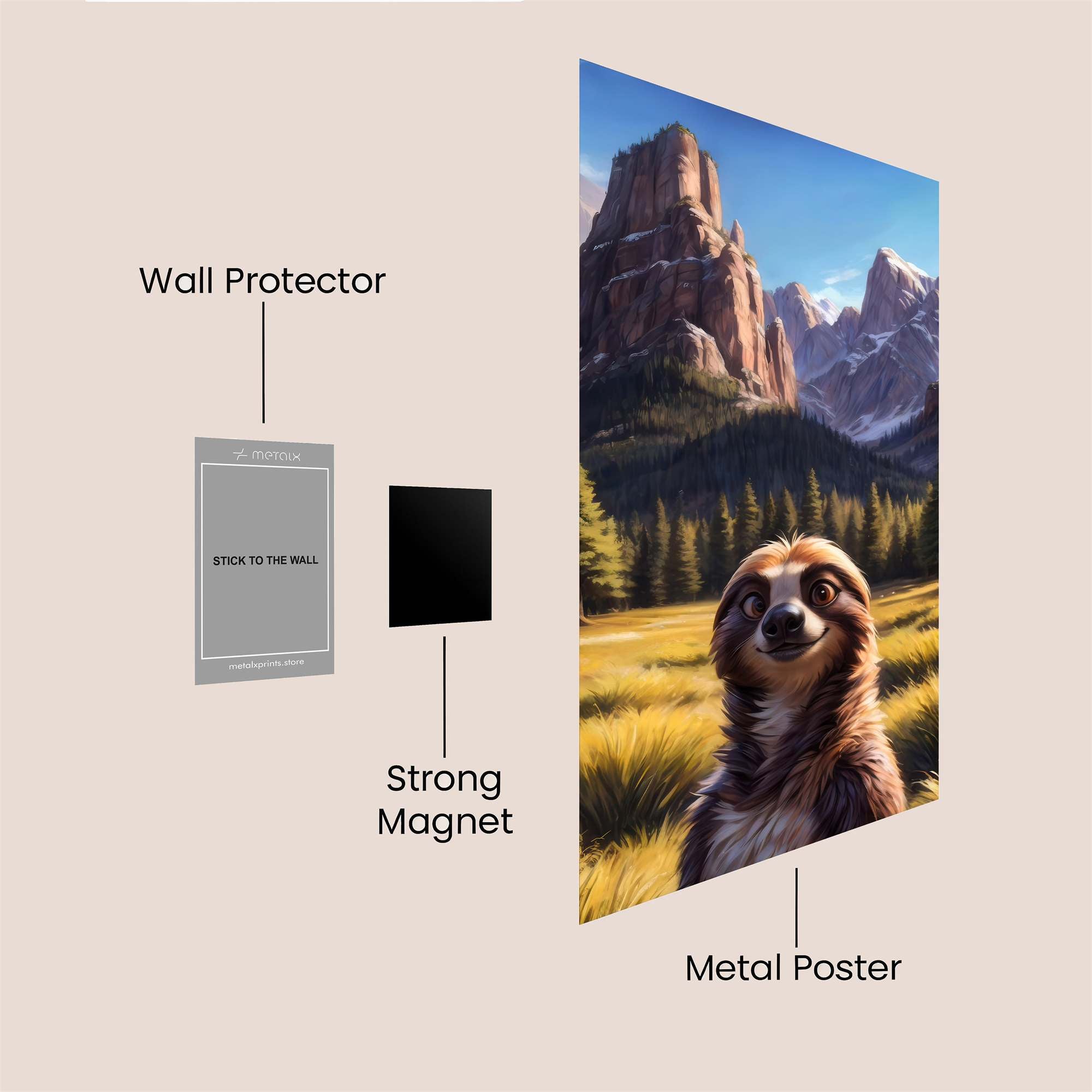 Sloth Serenity Safe Wall Magnetic / M