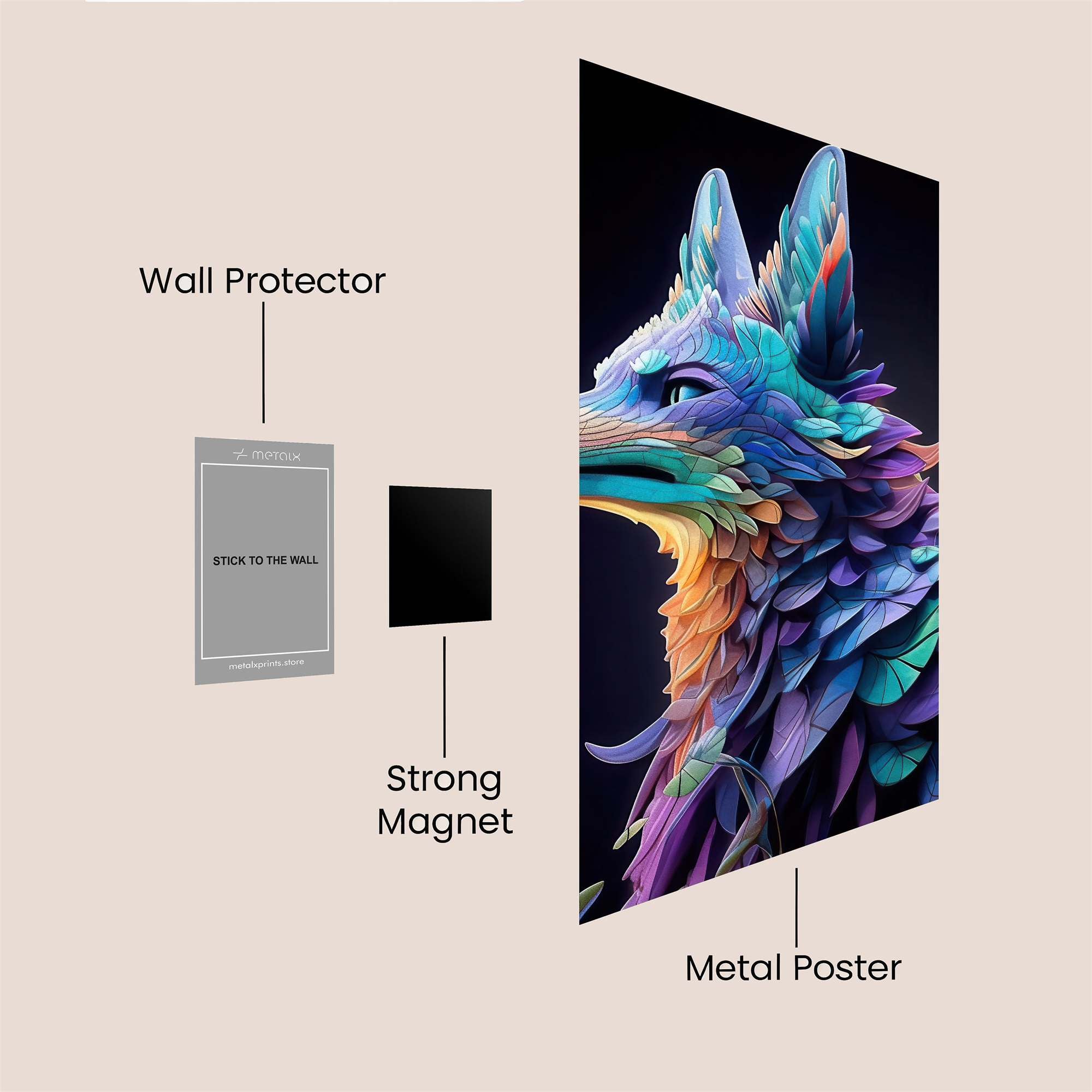 Vibrant Composition Safe Wall Magnetic / M