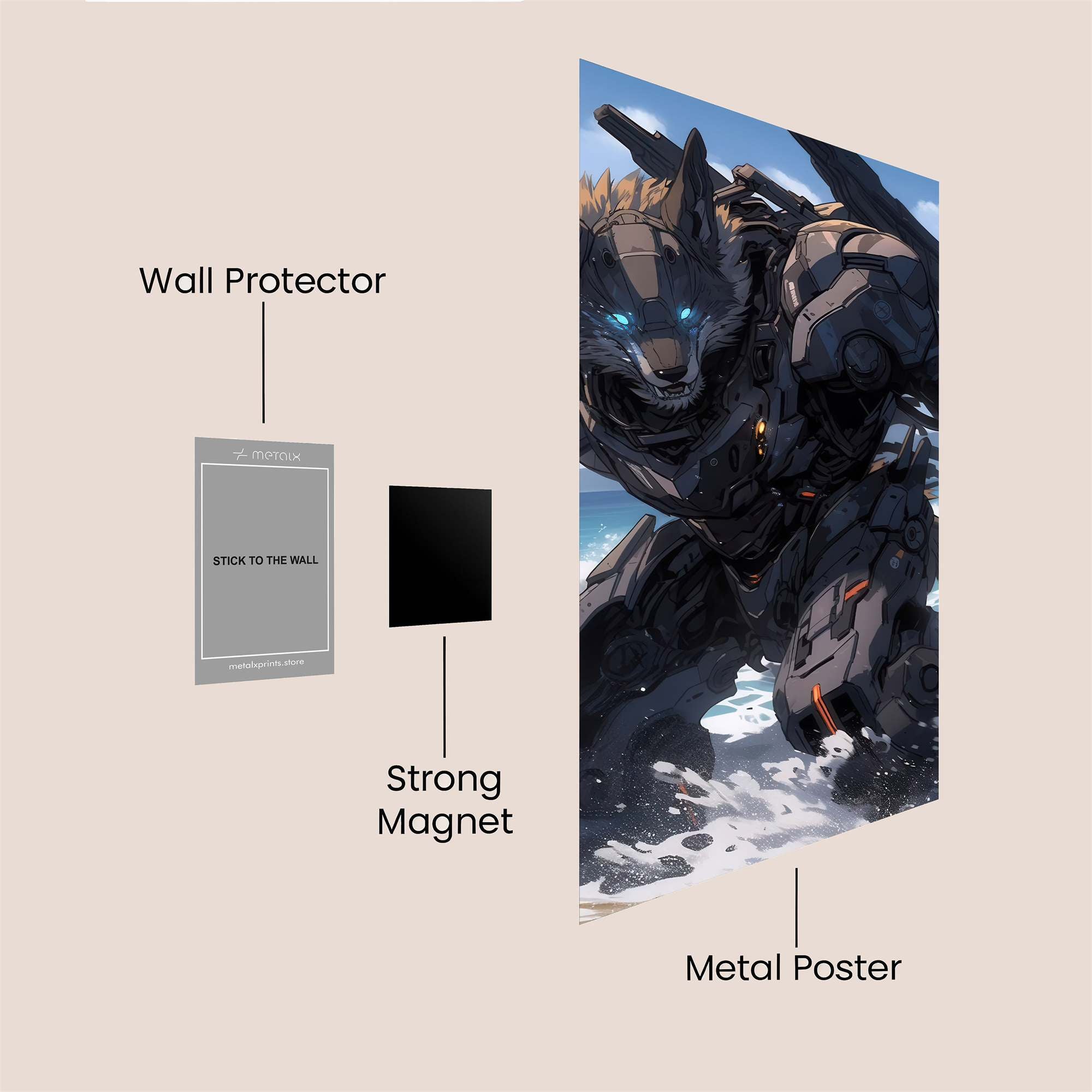 Cyber Wolfstorm Safe Wall Magnetic / M