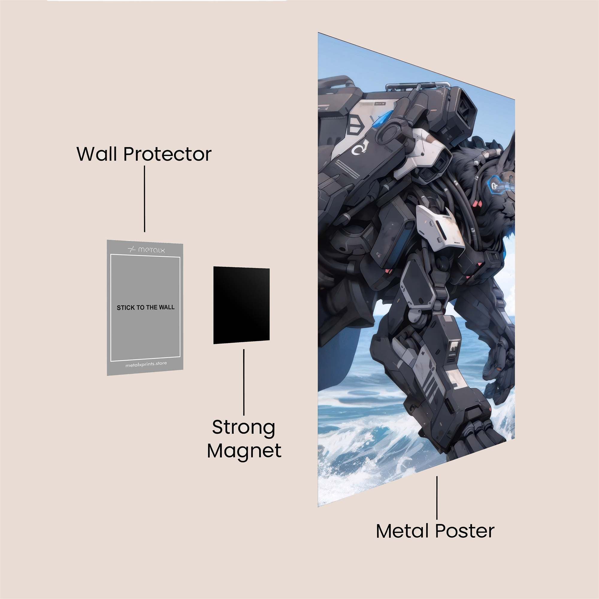 Cyber Wolfstorm Safe Wall Magnetic / M