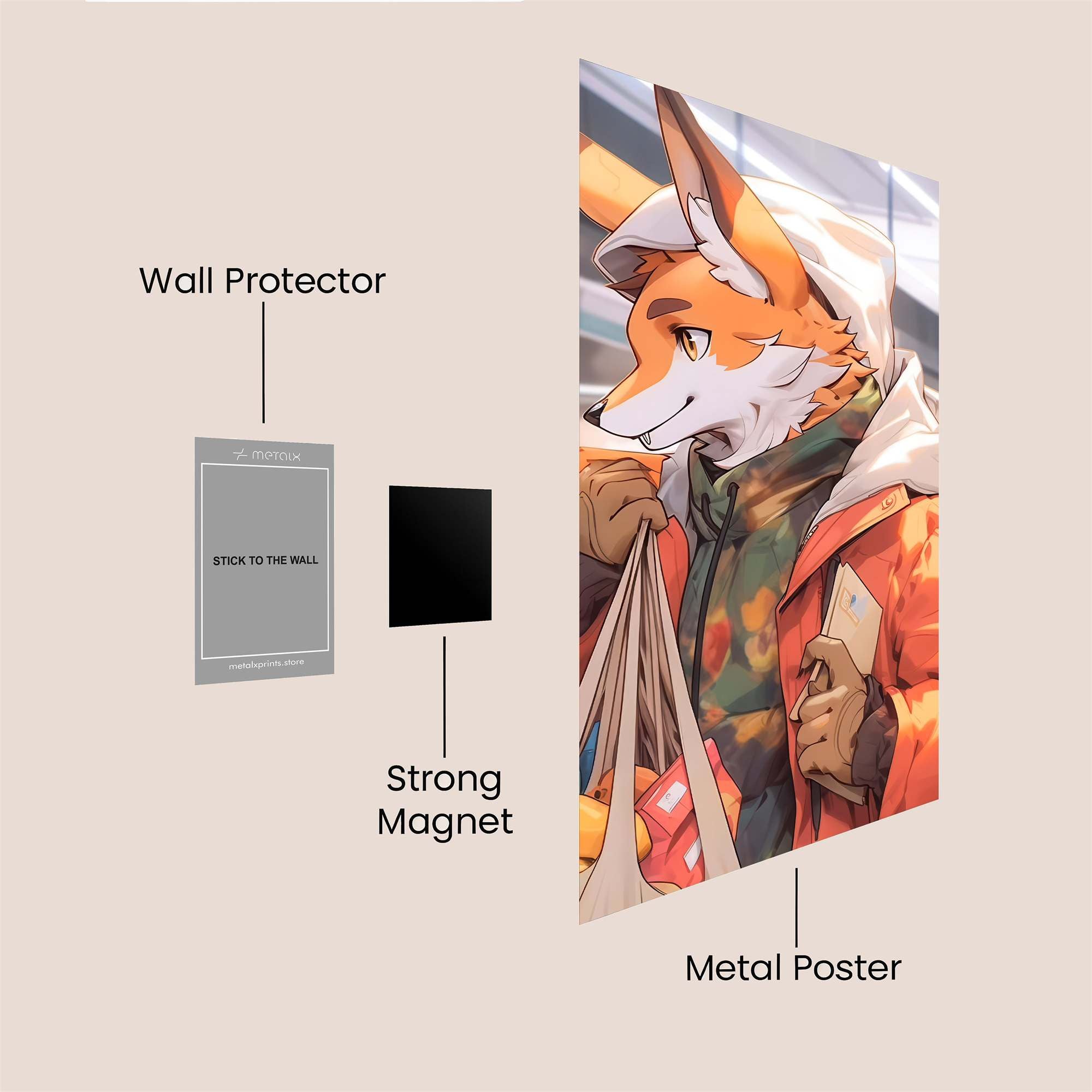 Foxy Stroll Safe Wall Magnetic / M