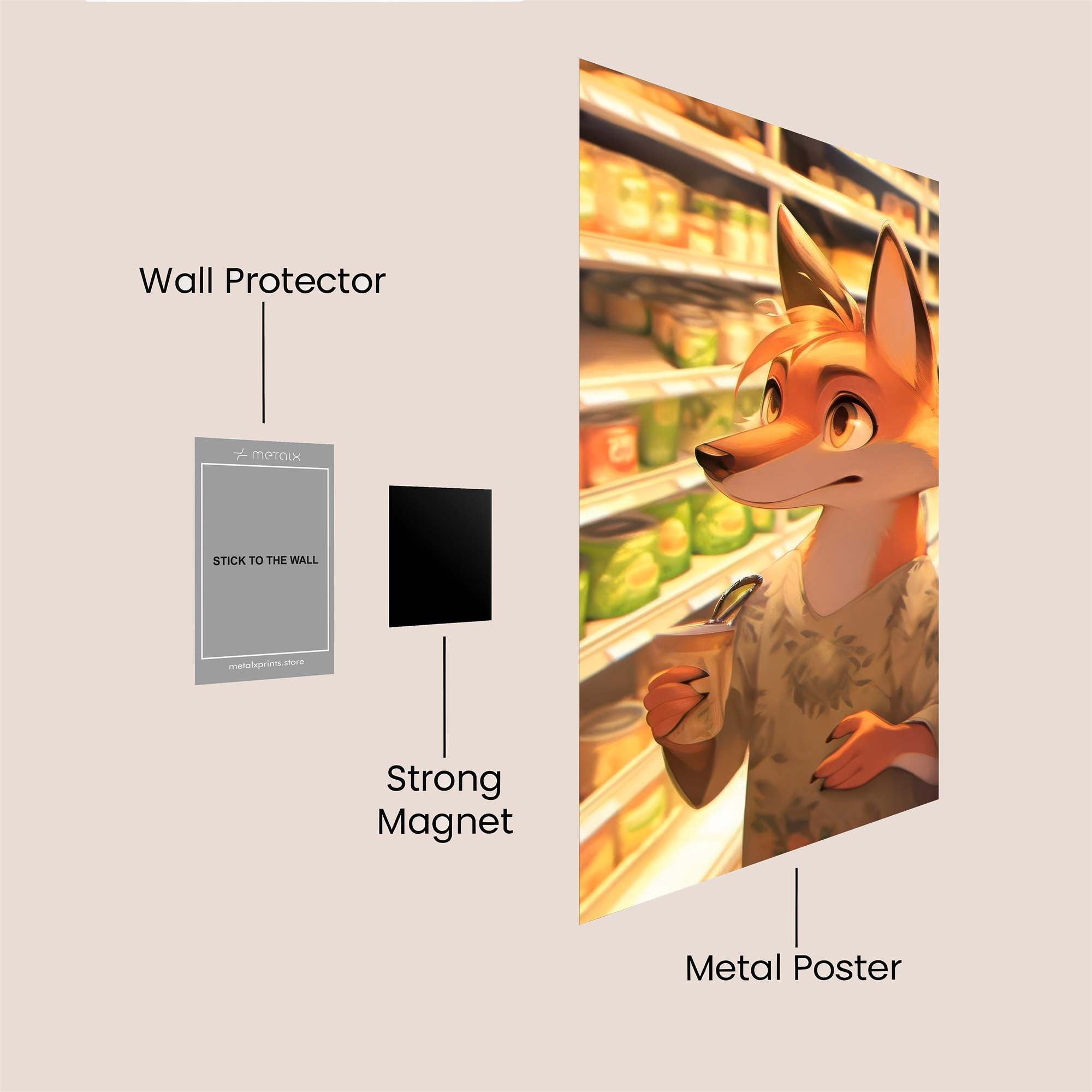 Fox Shopping Safe Wall Magnetic / M