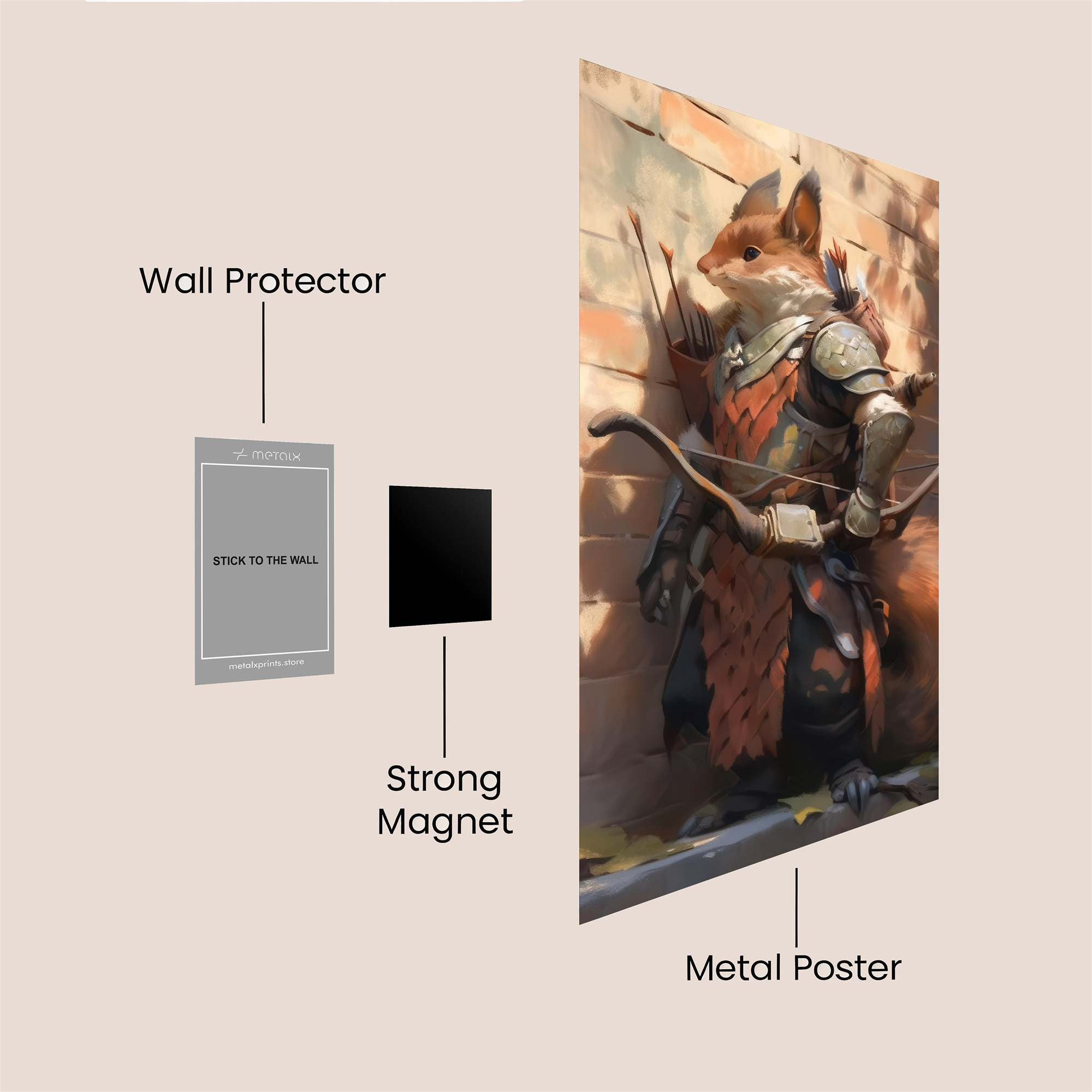 Squirrel Sentinel Safe Wall Magnetic / M