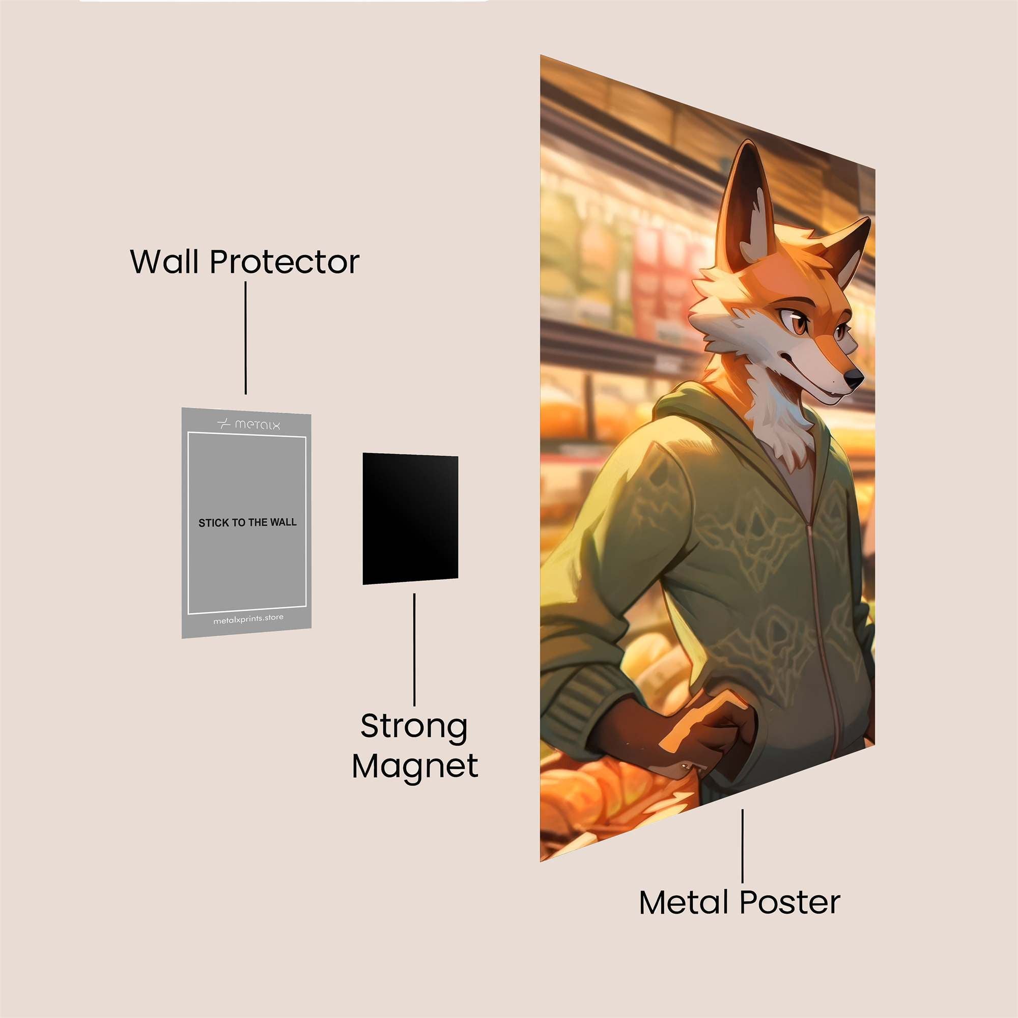 Fox Grocer Safe Wall Magnetic / M