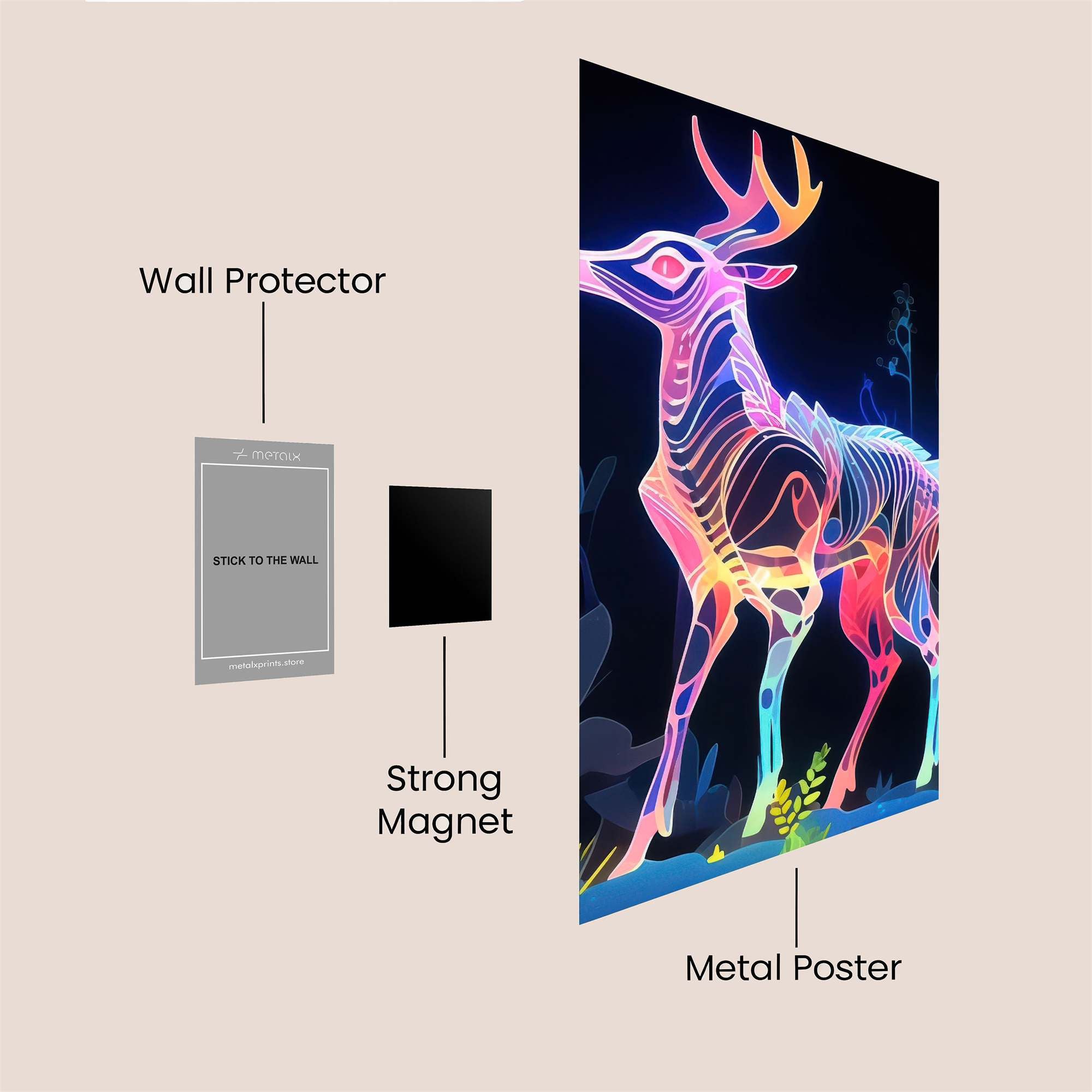 Deer Luminescence Safe Wall Magnetic / M