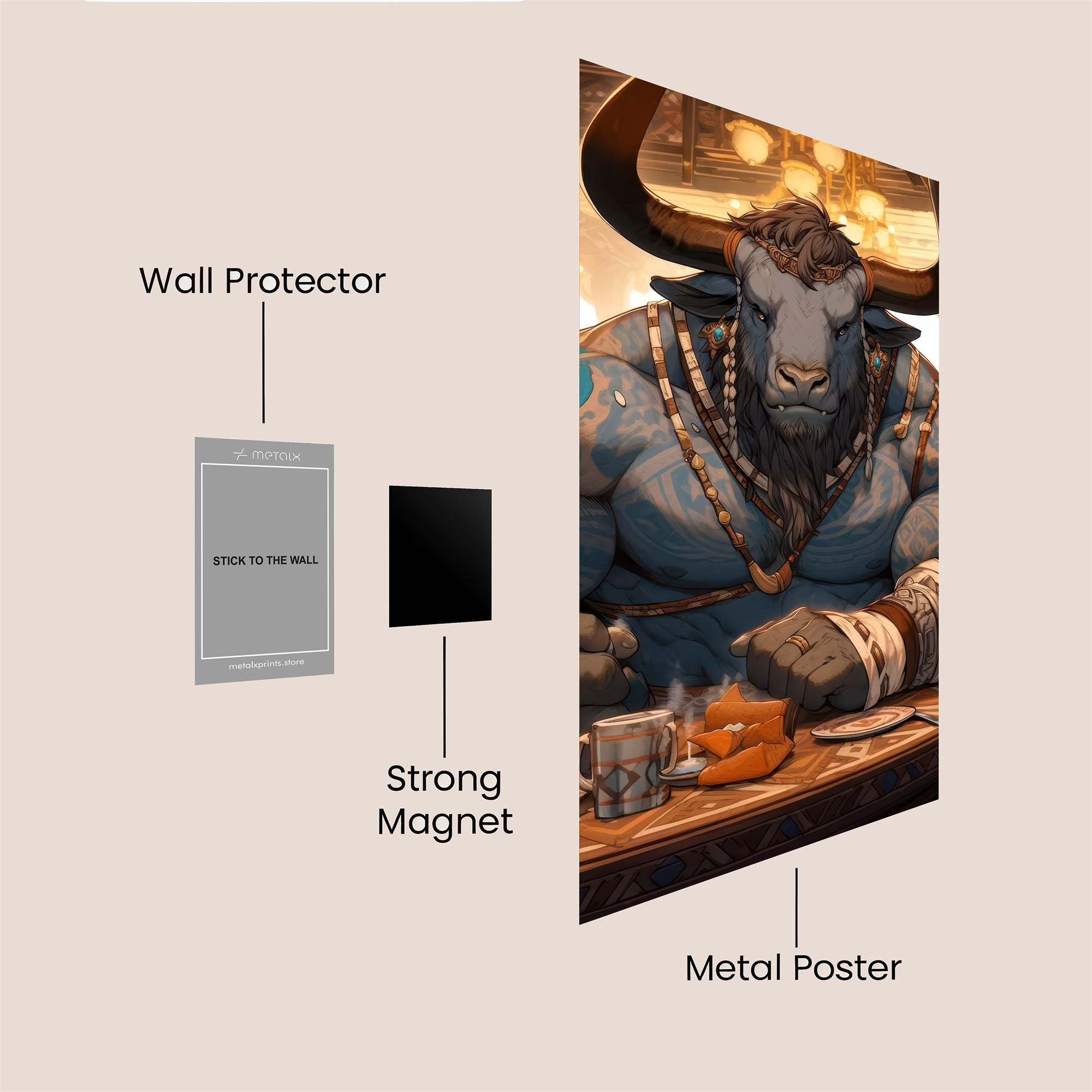 Minotaur Feast Safe Wall Magnetic / M