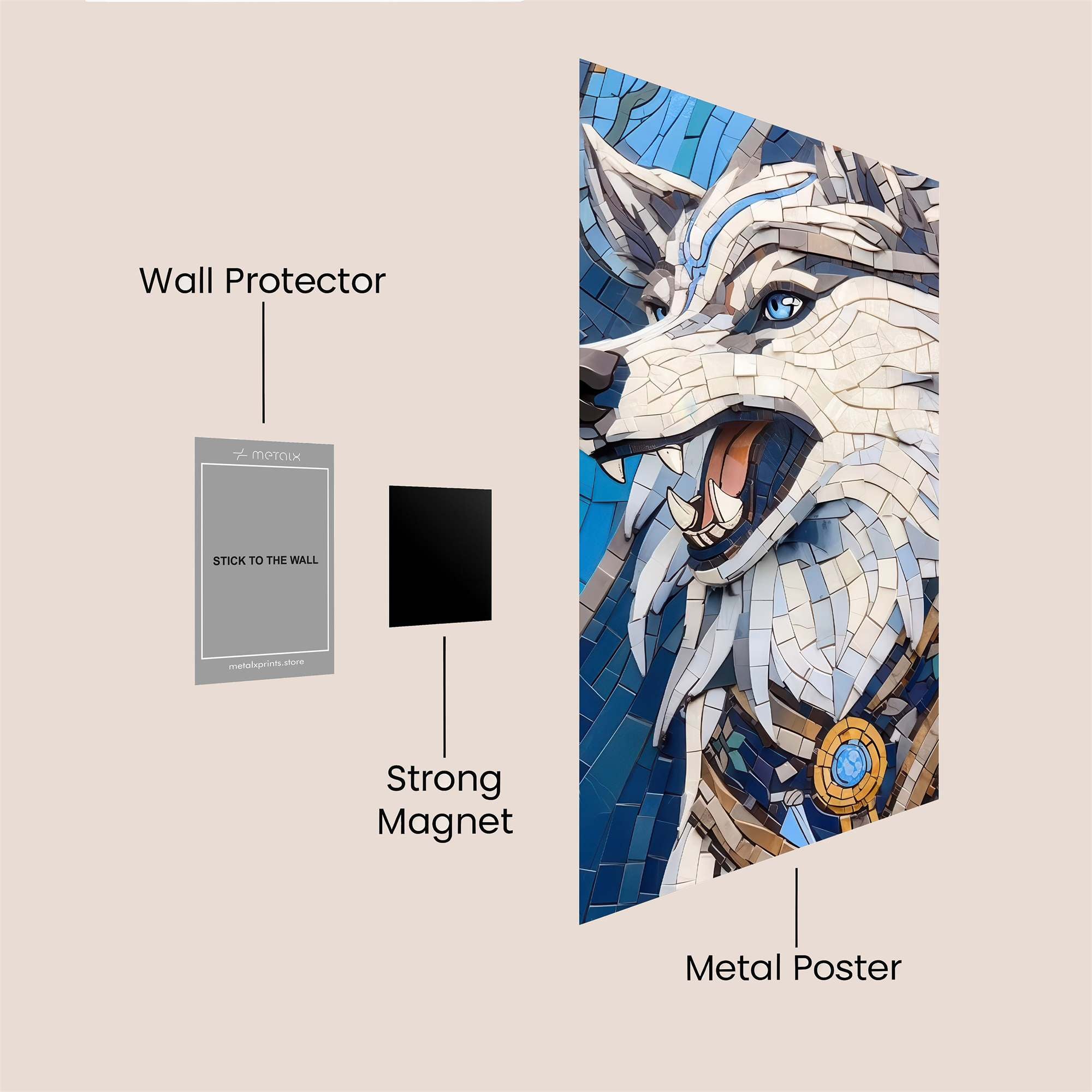 Lupine Mosaic Safe Wall Magnetic / M