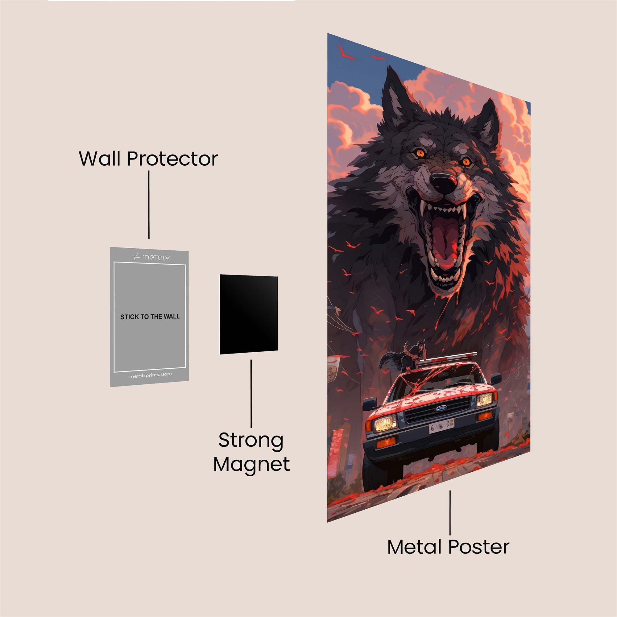 Wolf Fury Safe Wall Magnetic / M
