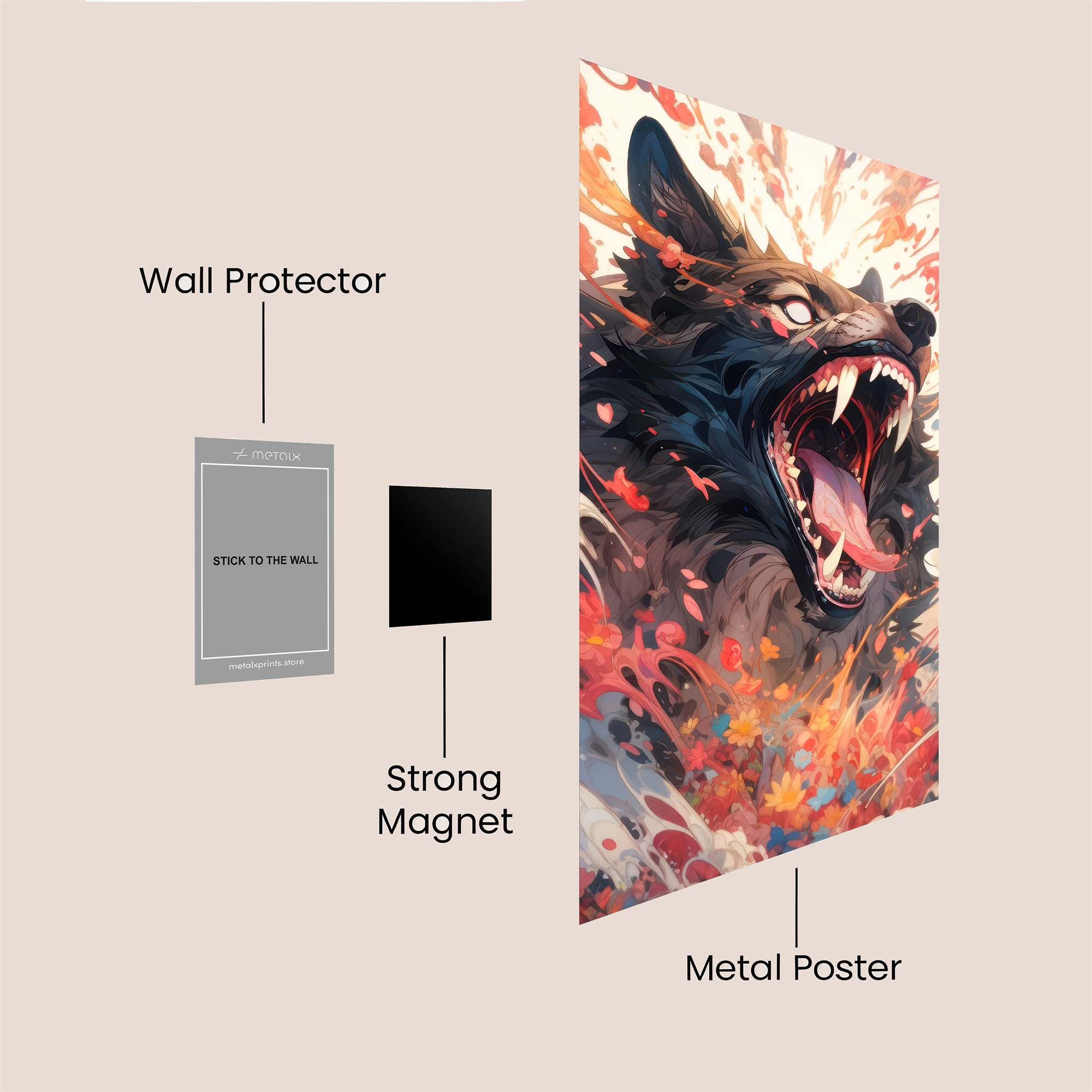 Wolf Fury Safe Wall Magnetic / M