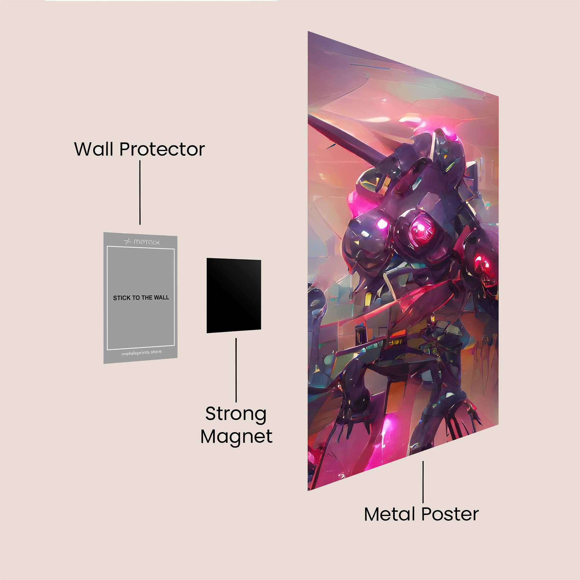 Neon Mechscape Safe Wall Magnetic / M