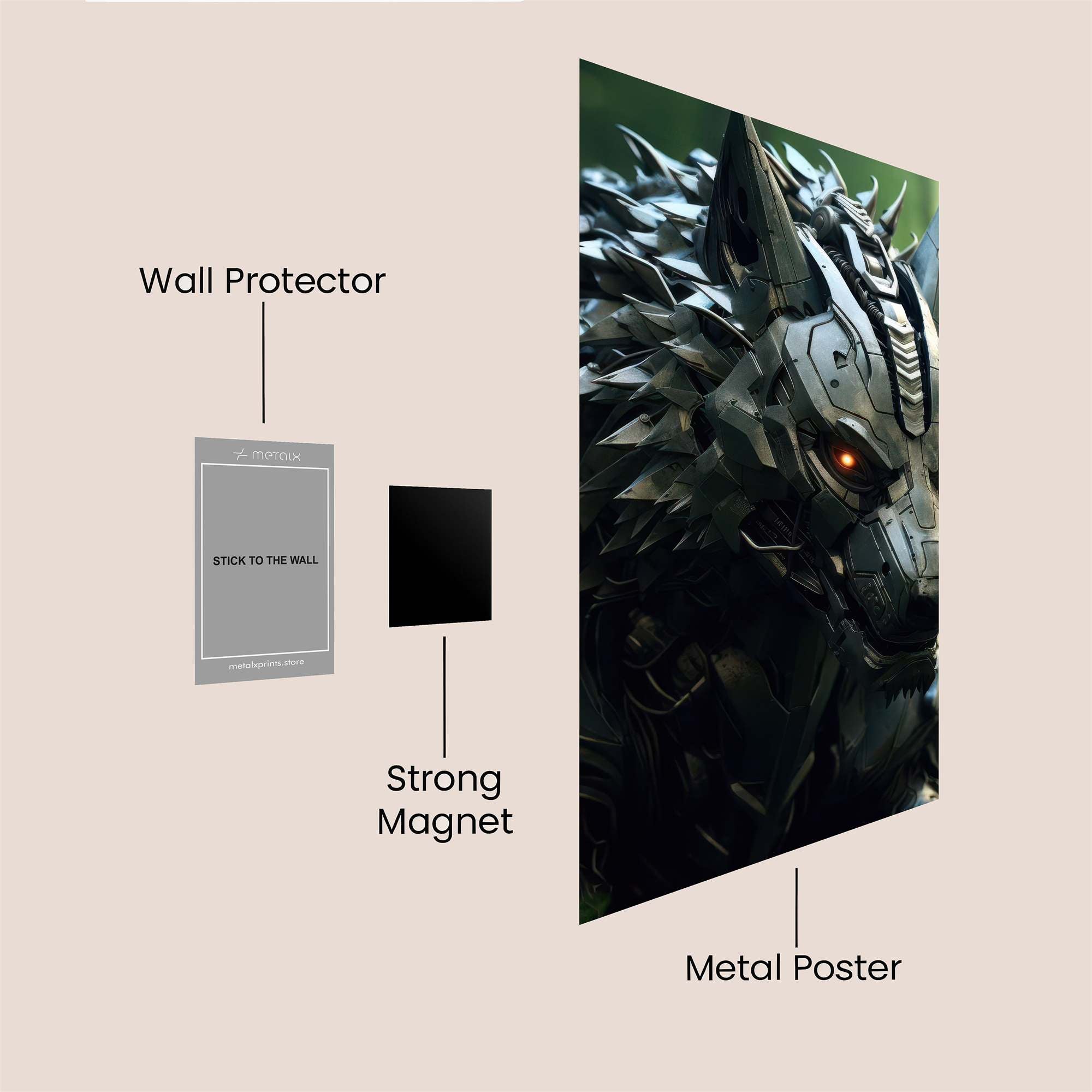 Cyber Wolfstorm Safe Wall Magnetic / M