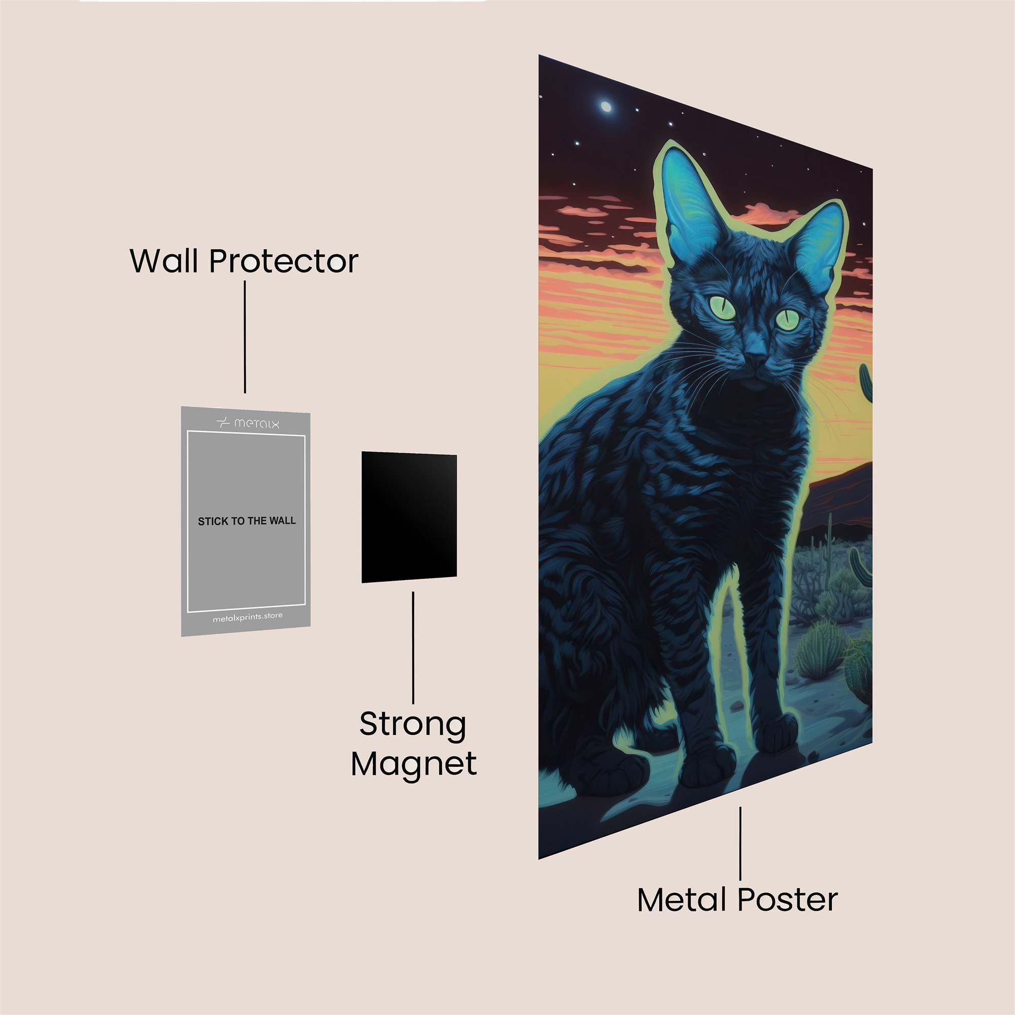 Feline Dusk Safe Wall Magnetic / M