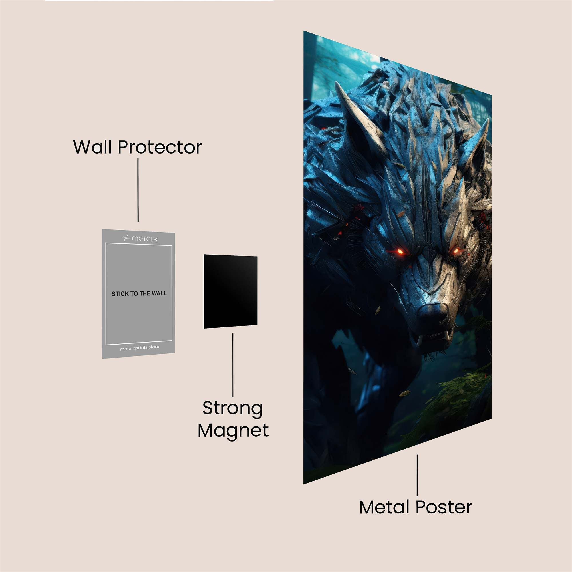 Cyber Wolfstorm Safe Wall Magnetic / M