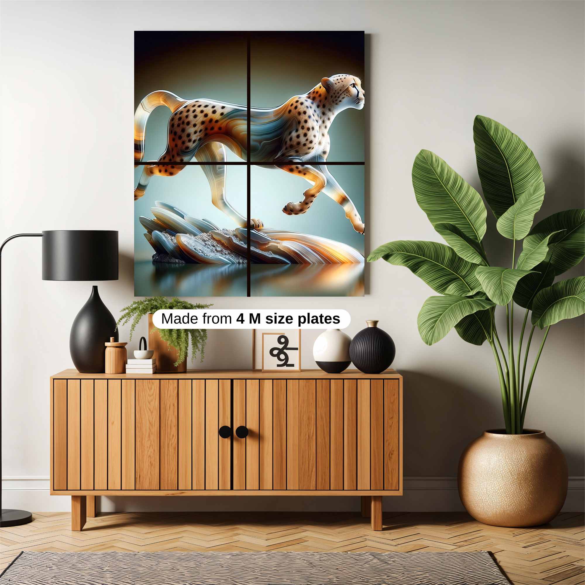 Cheetah Sculpture Safe Wall Magnetic / M