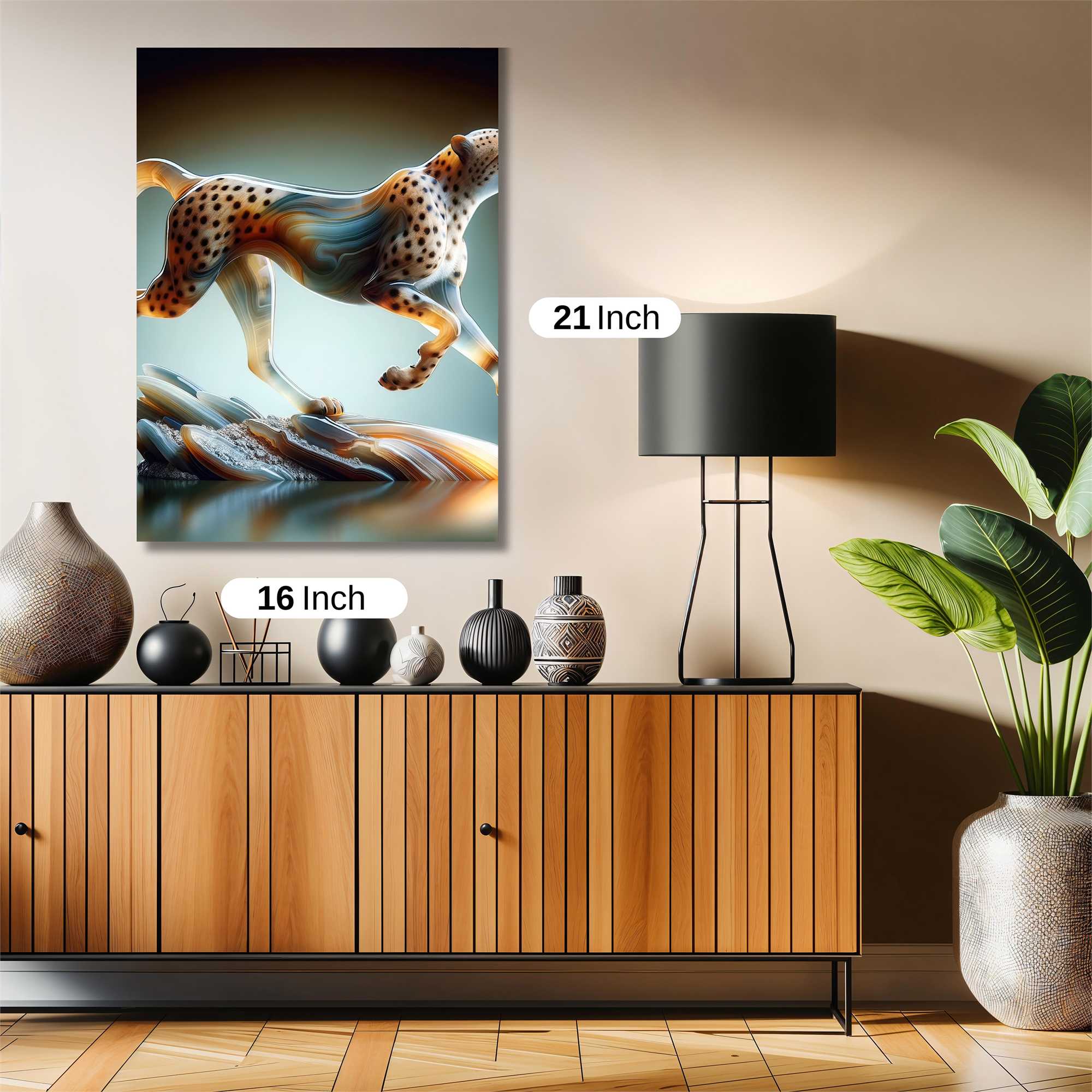 Cheetah Sculpture Safe Wall Magnetic / M