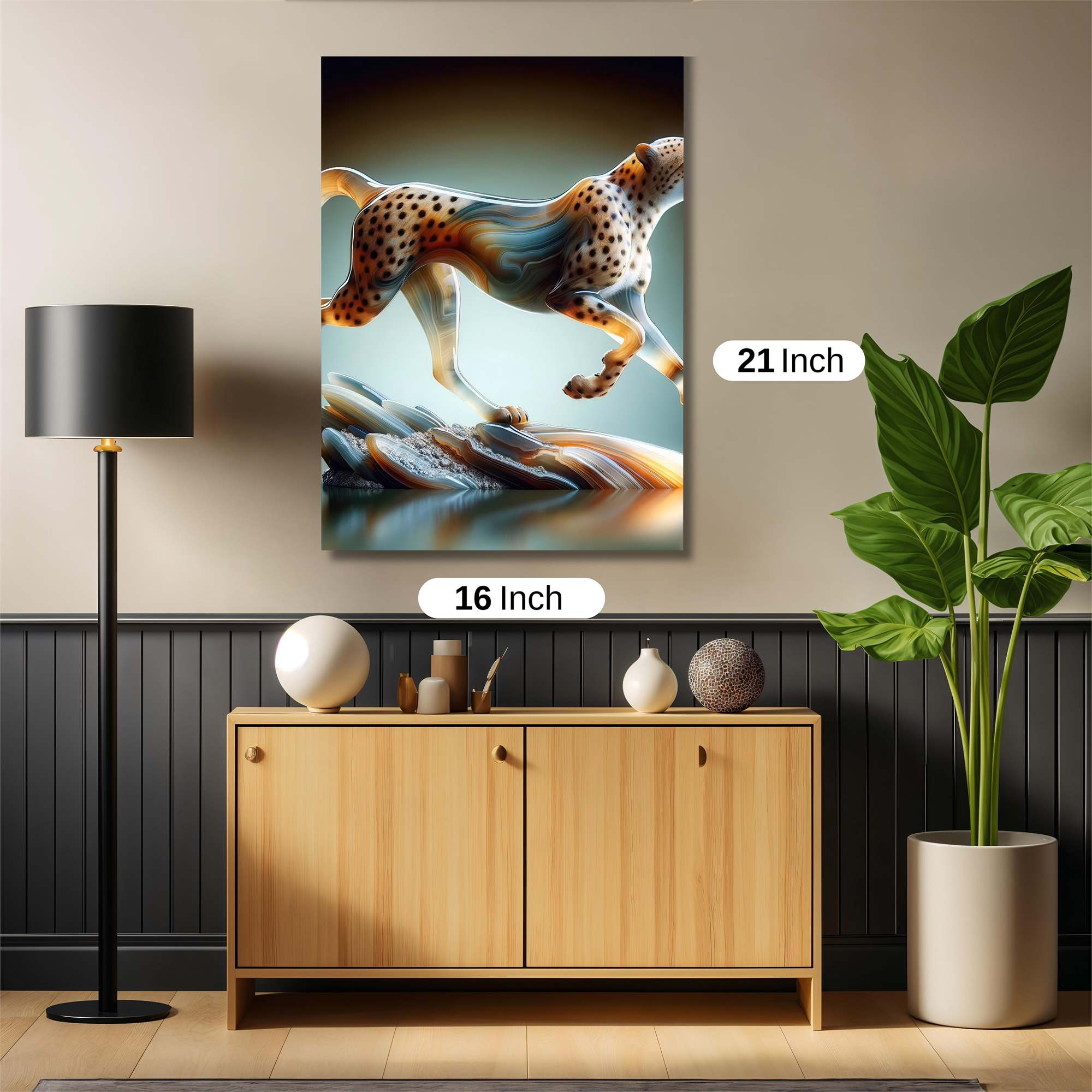 Cheetah Sculpture Safe Wall Magnetic / M