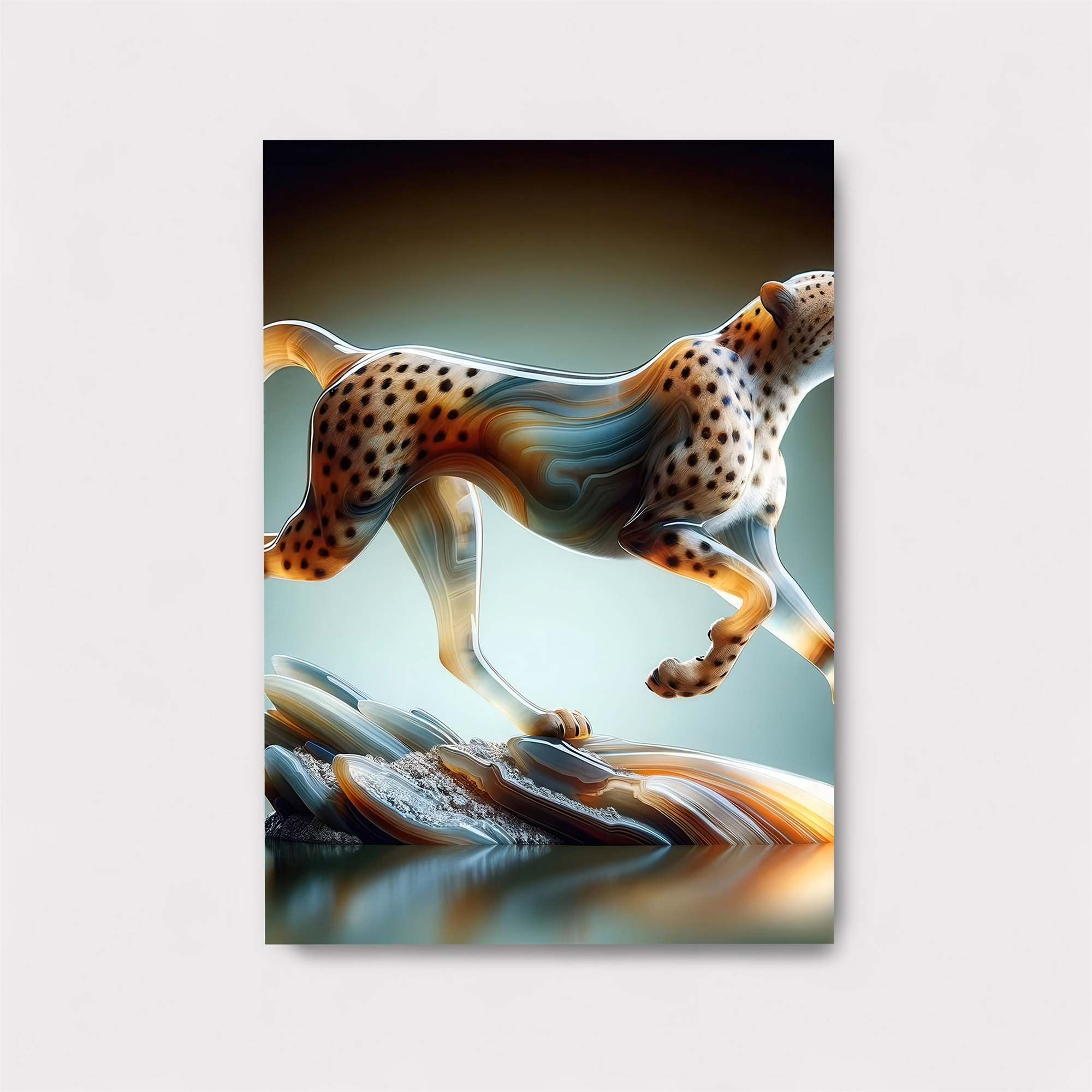 Cheetah Sculpture Safe Wall Magnetic / M