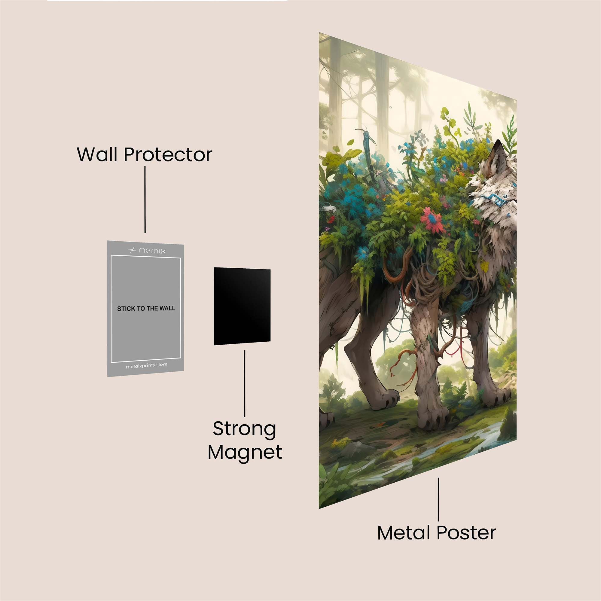 Floral Howl Safe Wall Magnetic / M