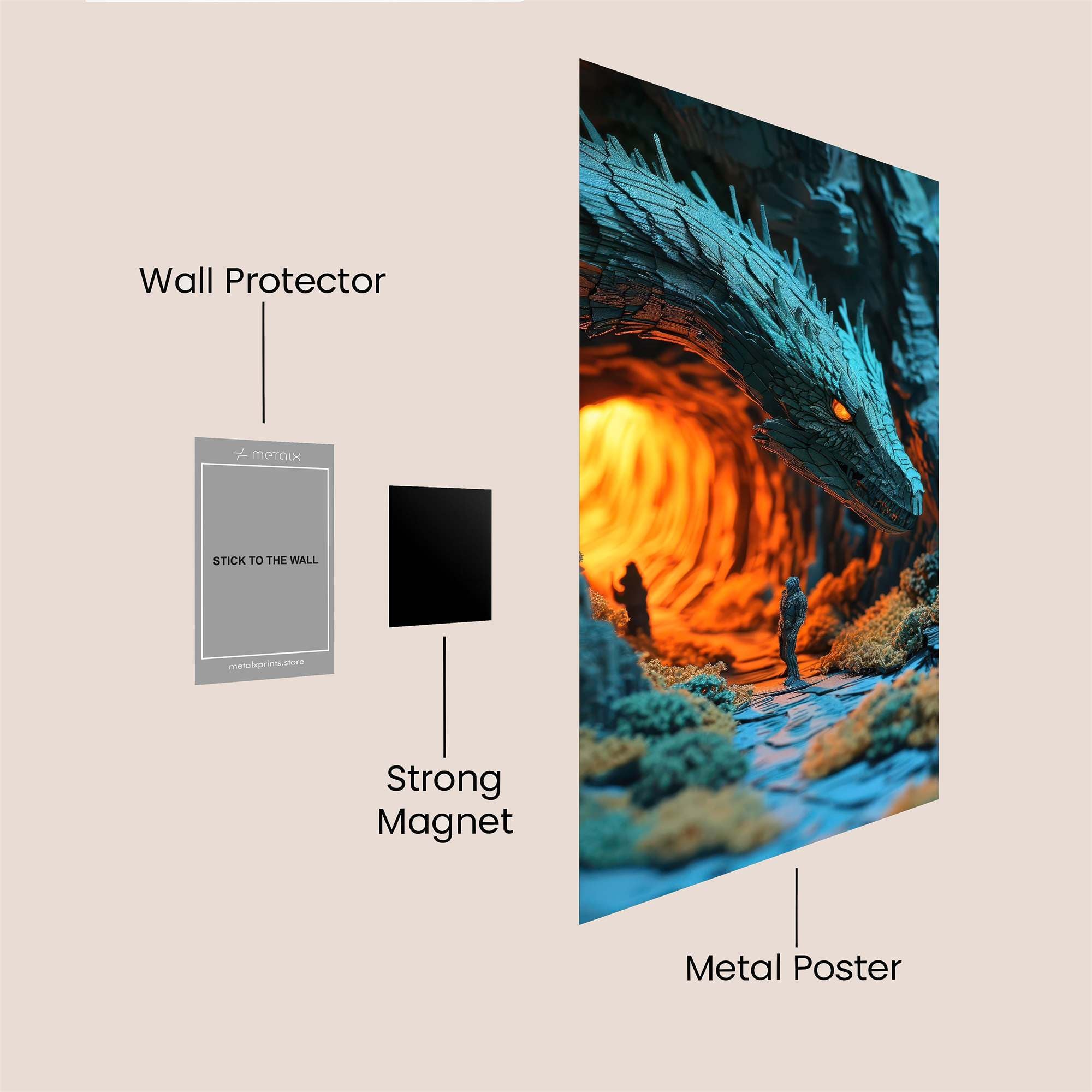 Dragon's Lairscape Safe Wall Magnetic / M