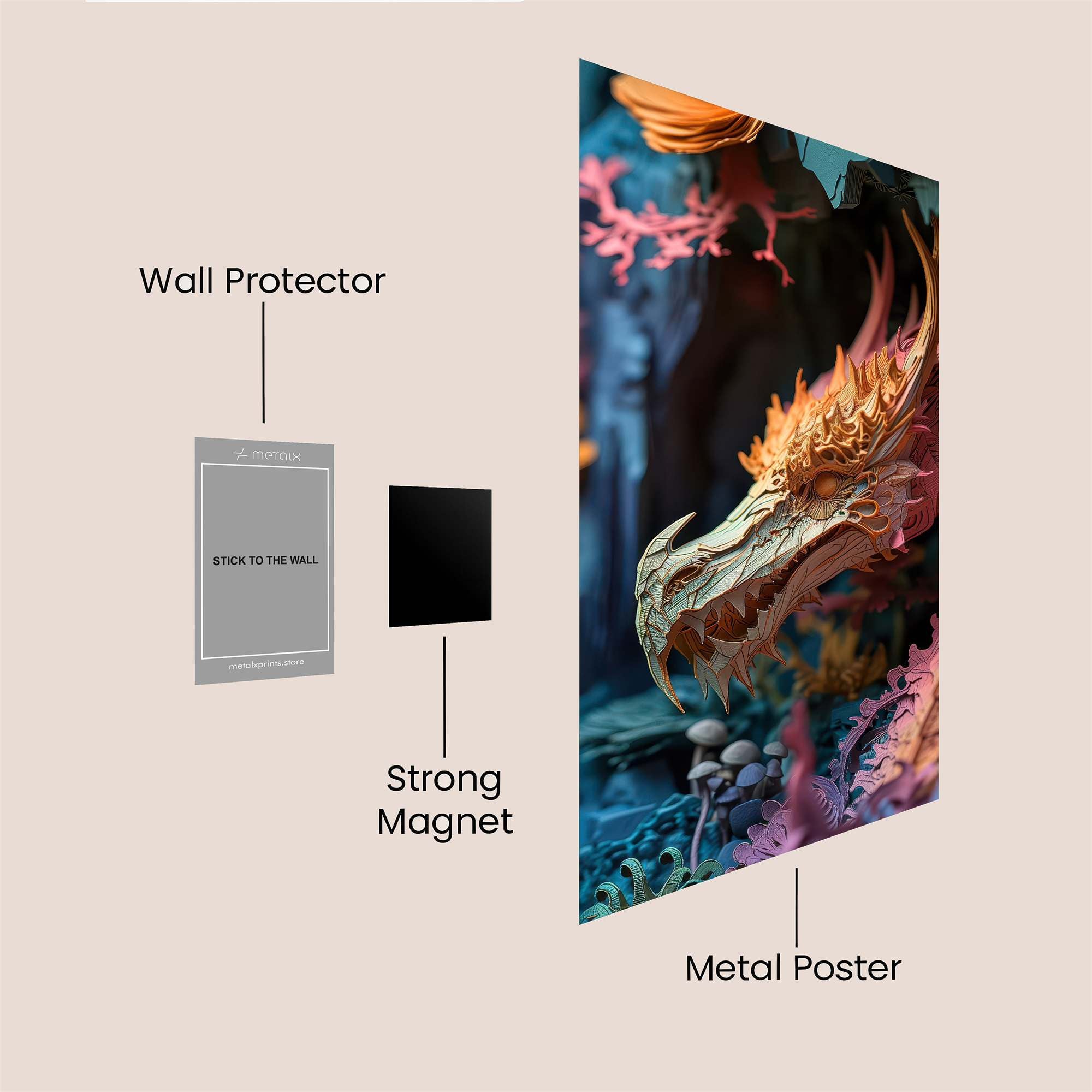 Dragon Whimsy Safe Wall Magnetic / M