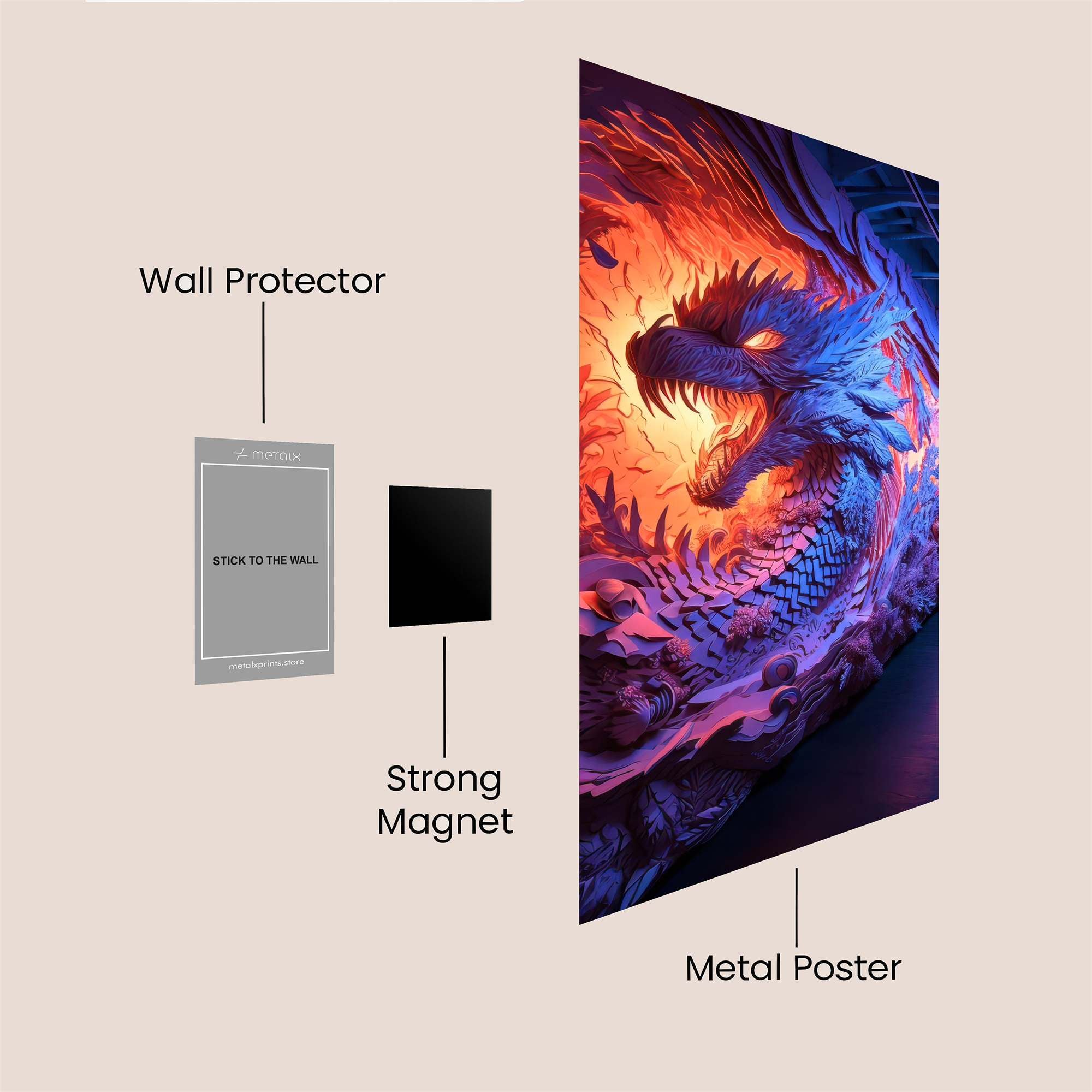 Dragon Blaze Safe Wall Magnetic / M