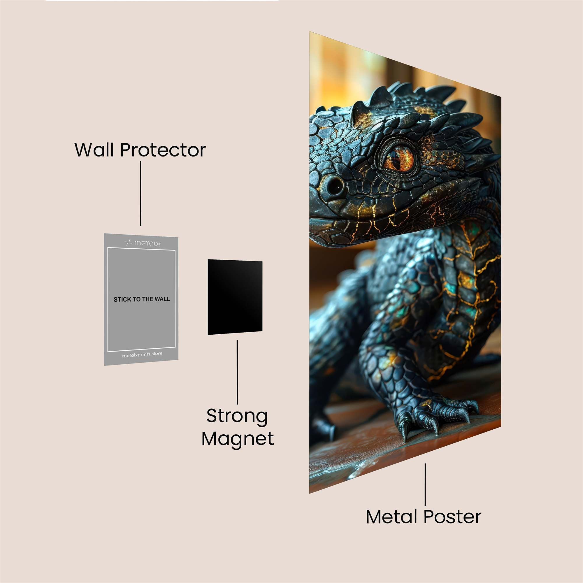 Dragon Hatchling Safe Wall Magnetic / M