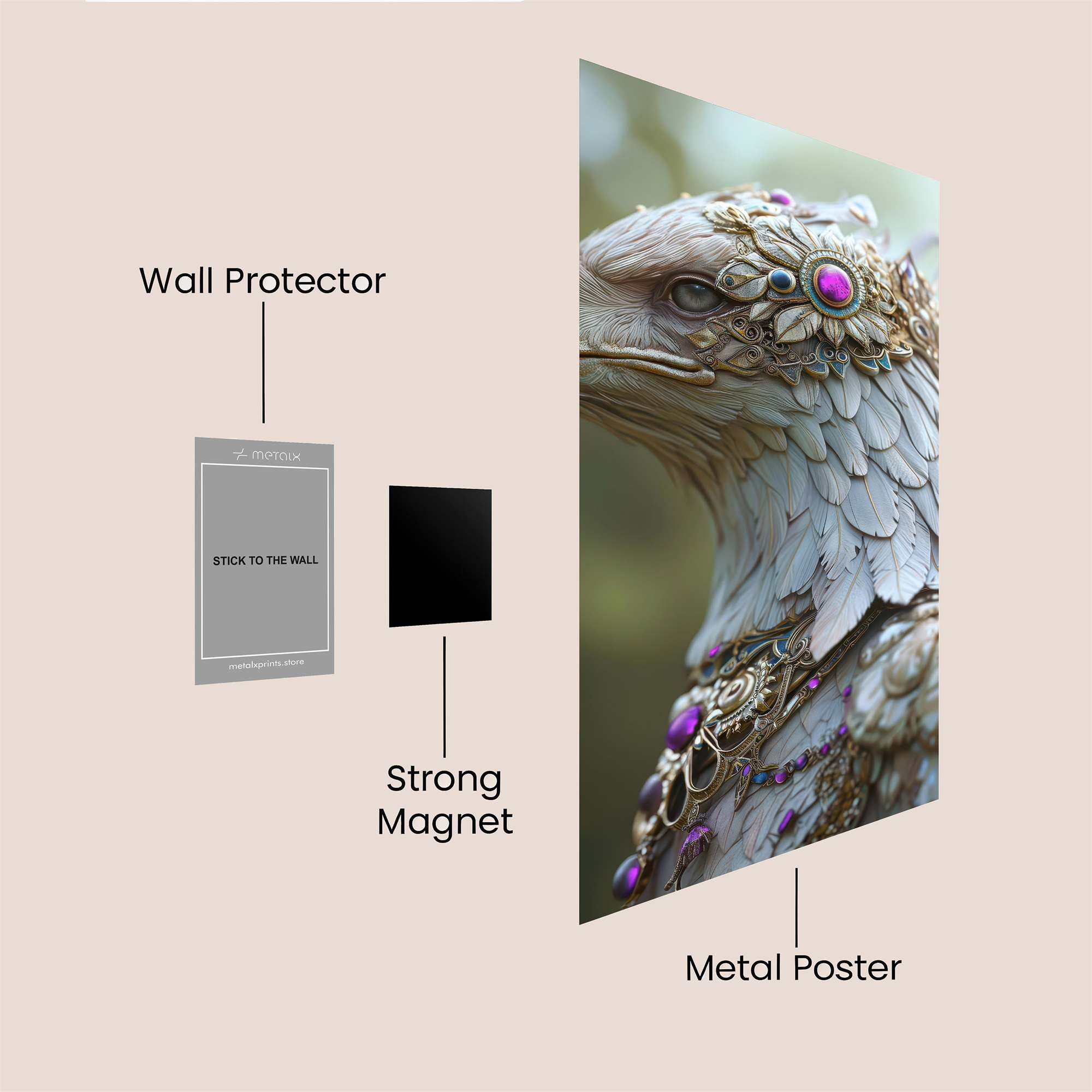 Majestic Ornamentation Safe Wall Magnetic / M