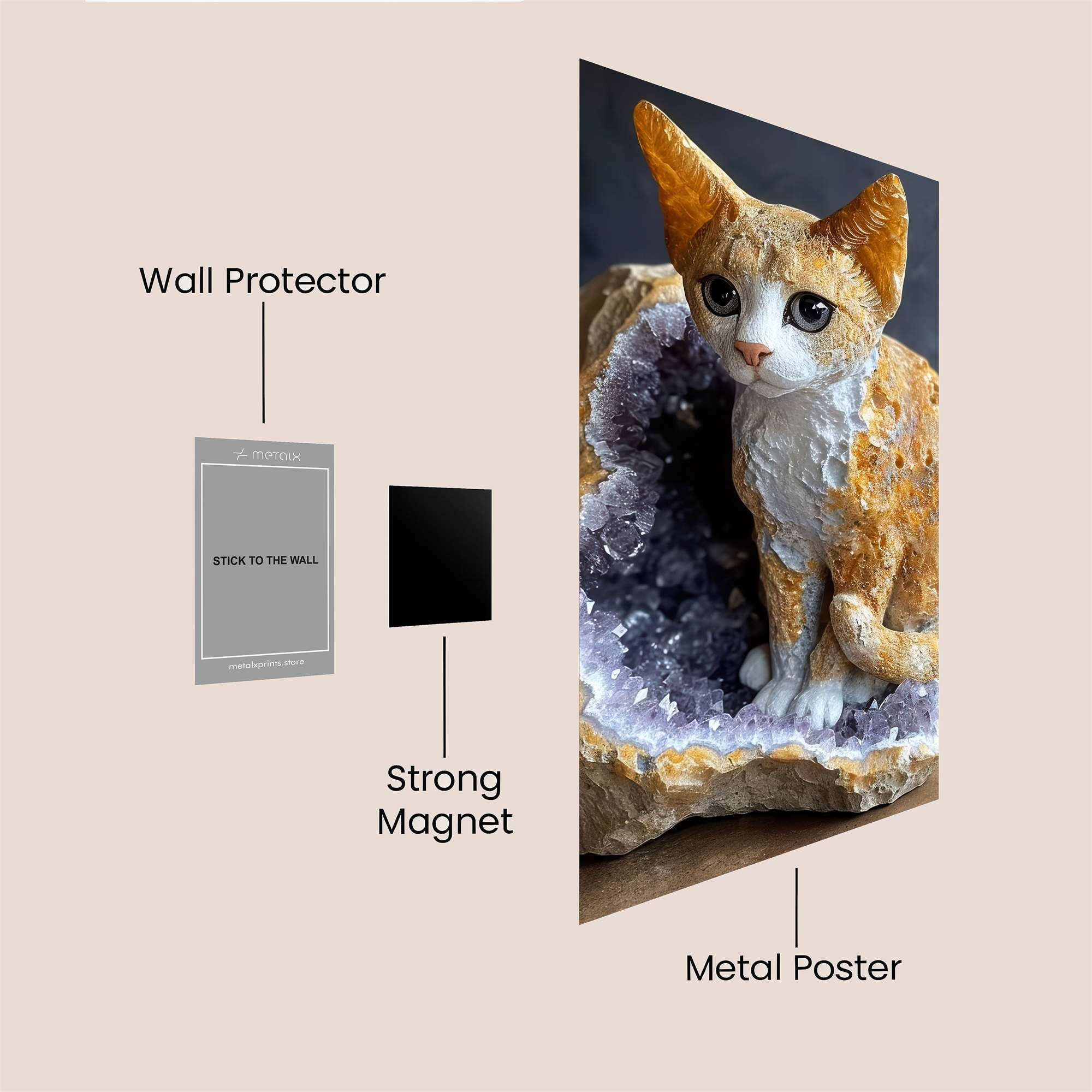 Crystal Catitude Safe Wall Magnetic / M