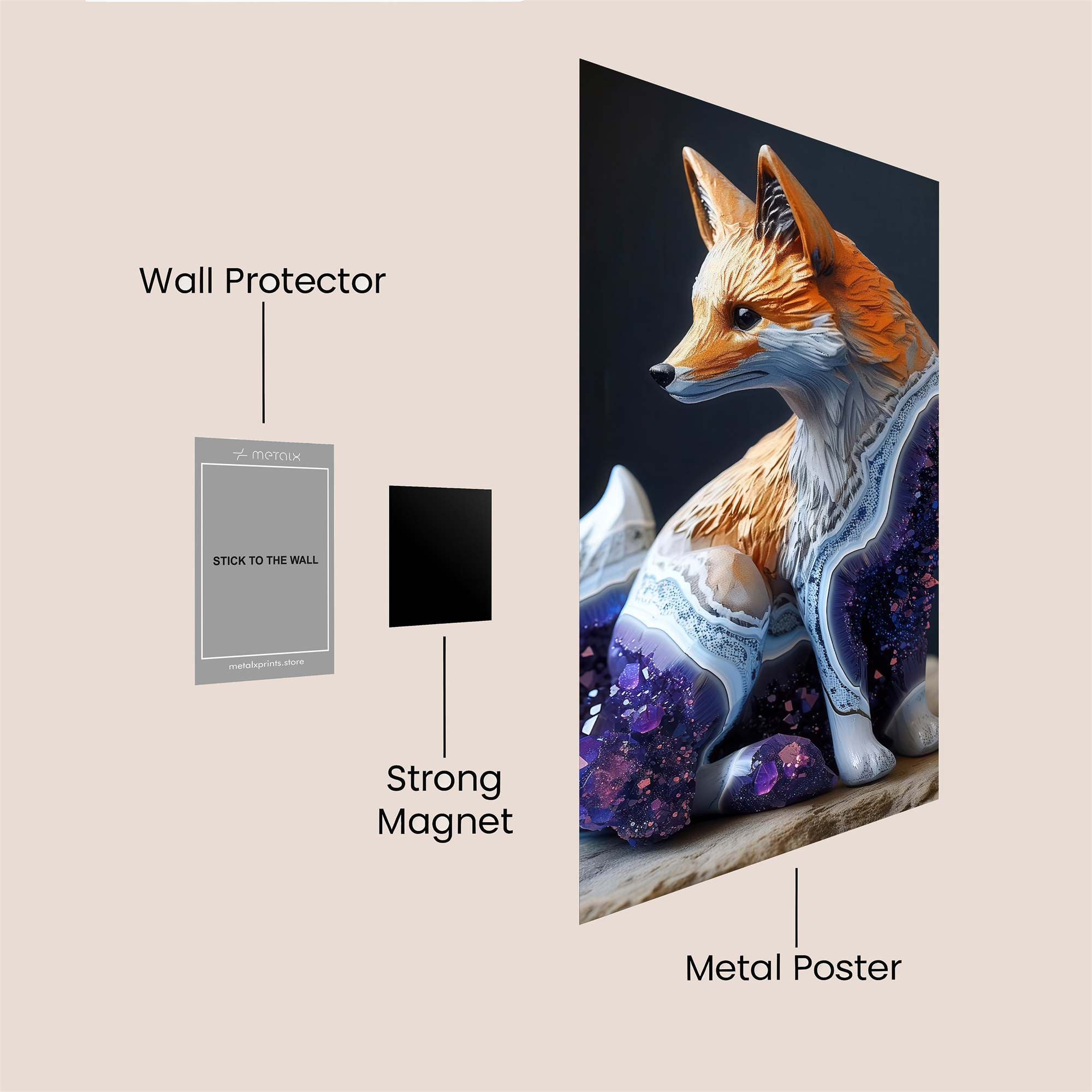 Crystal Vulpes Safe Wall Magnetic / M