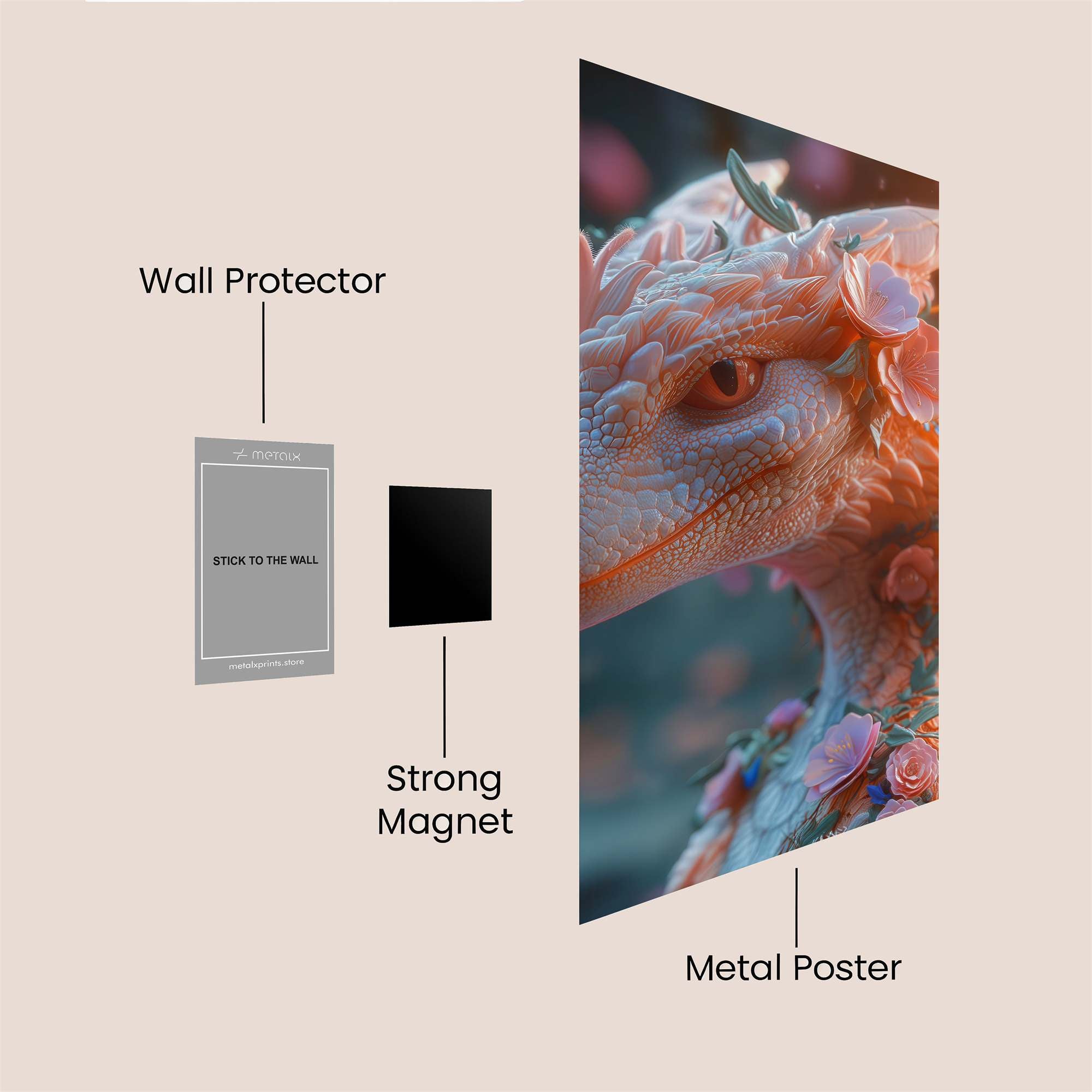 Floral Serenity Safe Wall Magnetic / M