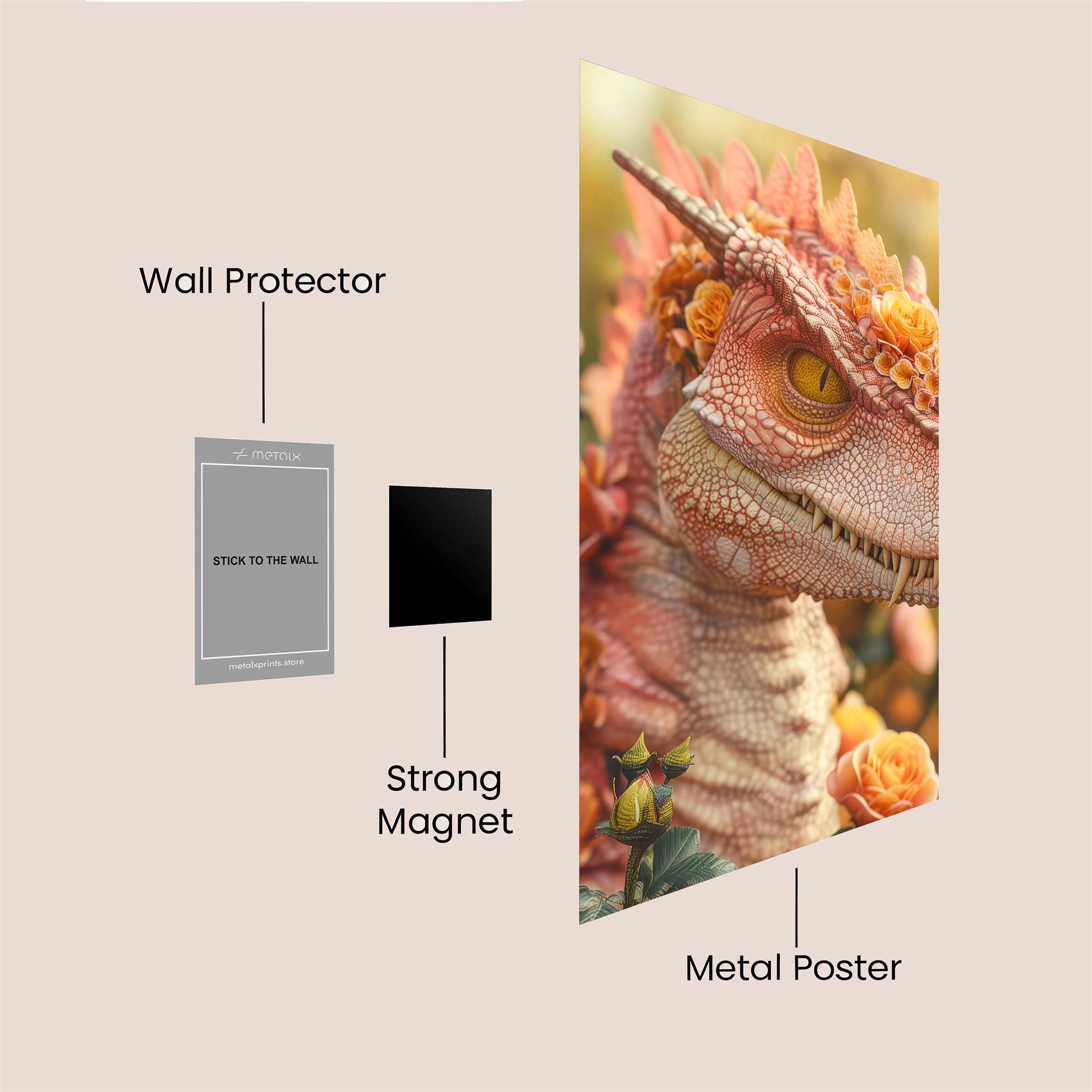 Floral Raptor Safe Wall Magnetic / M