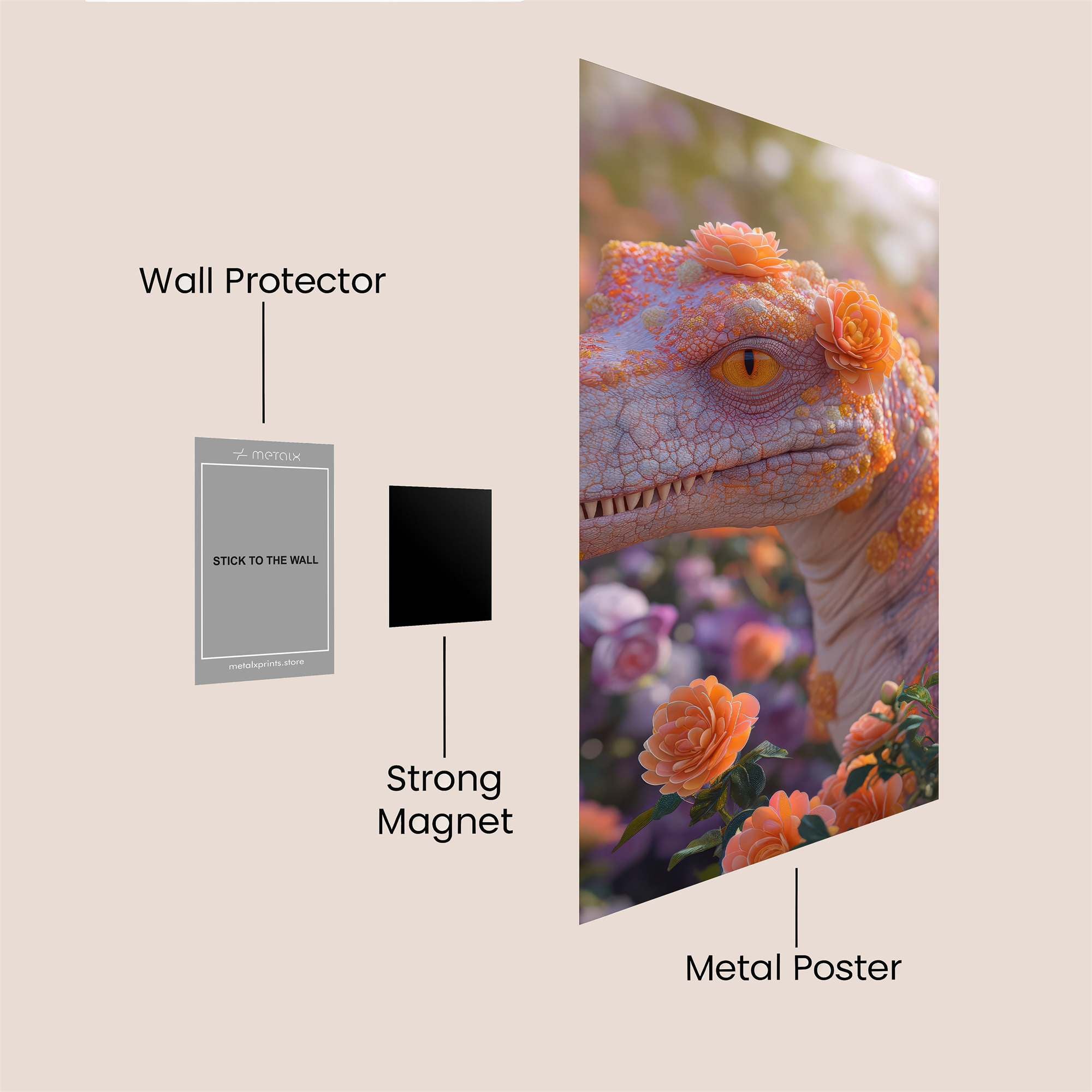 Floral Raptor Safe Wall Magnetic / M