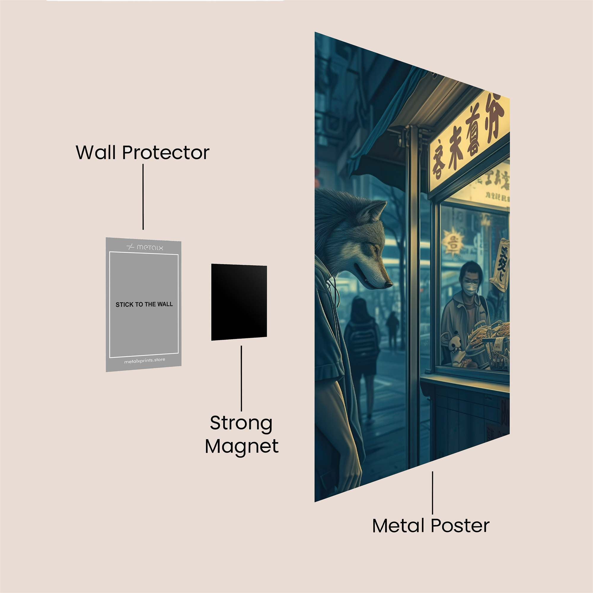 Wolfish Curiosity Safe Wall Magnetic / M