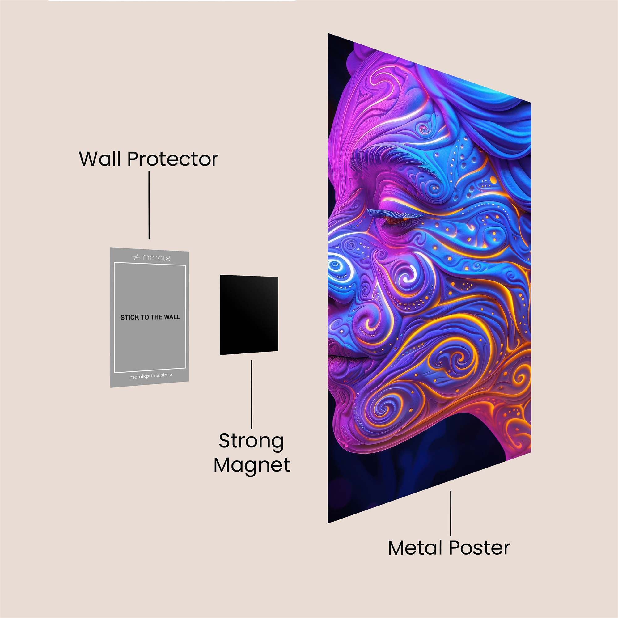 Neon Whimsy Safe Wall Magnetic / M