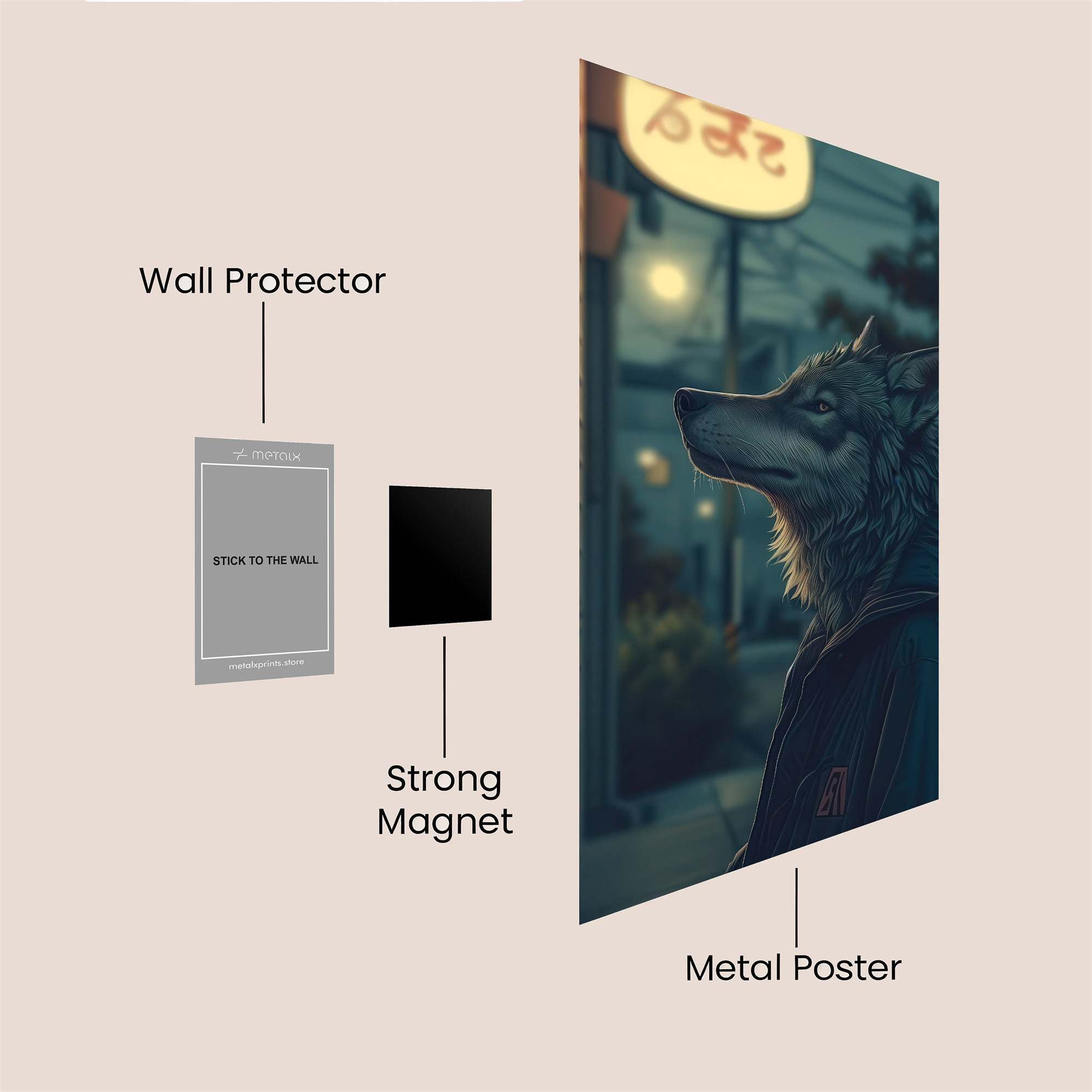 Wolfish Wanderlust Safe Wall Magnetic / M