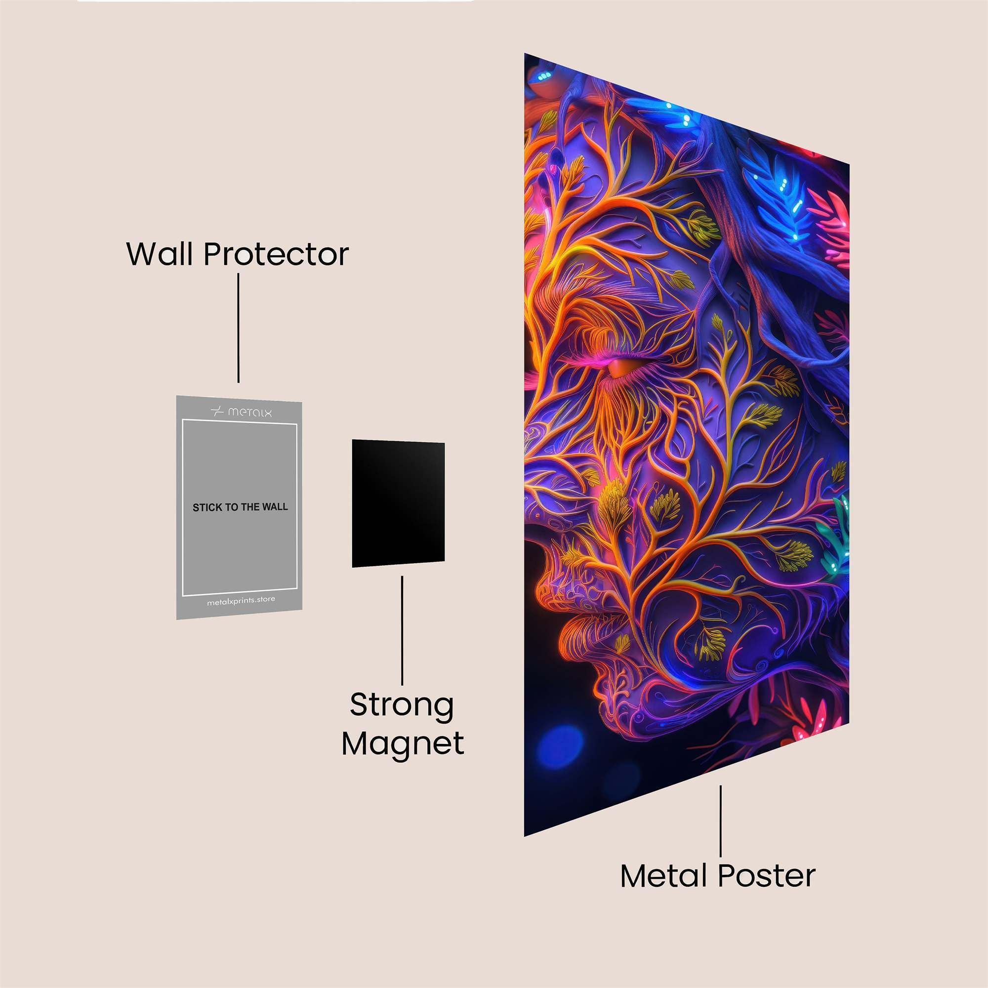 Neon Tranquility Safe Wall Magnetic / M