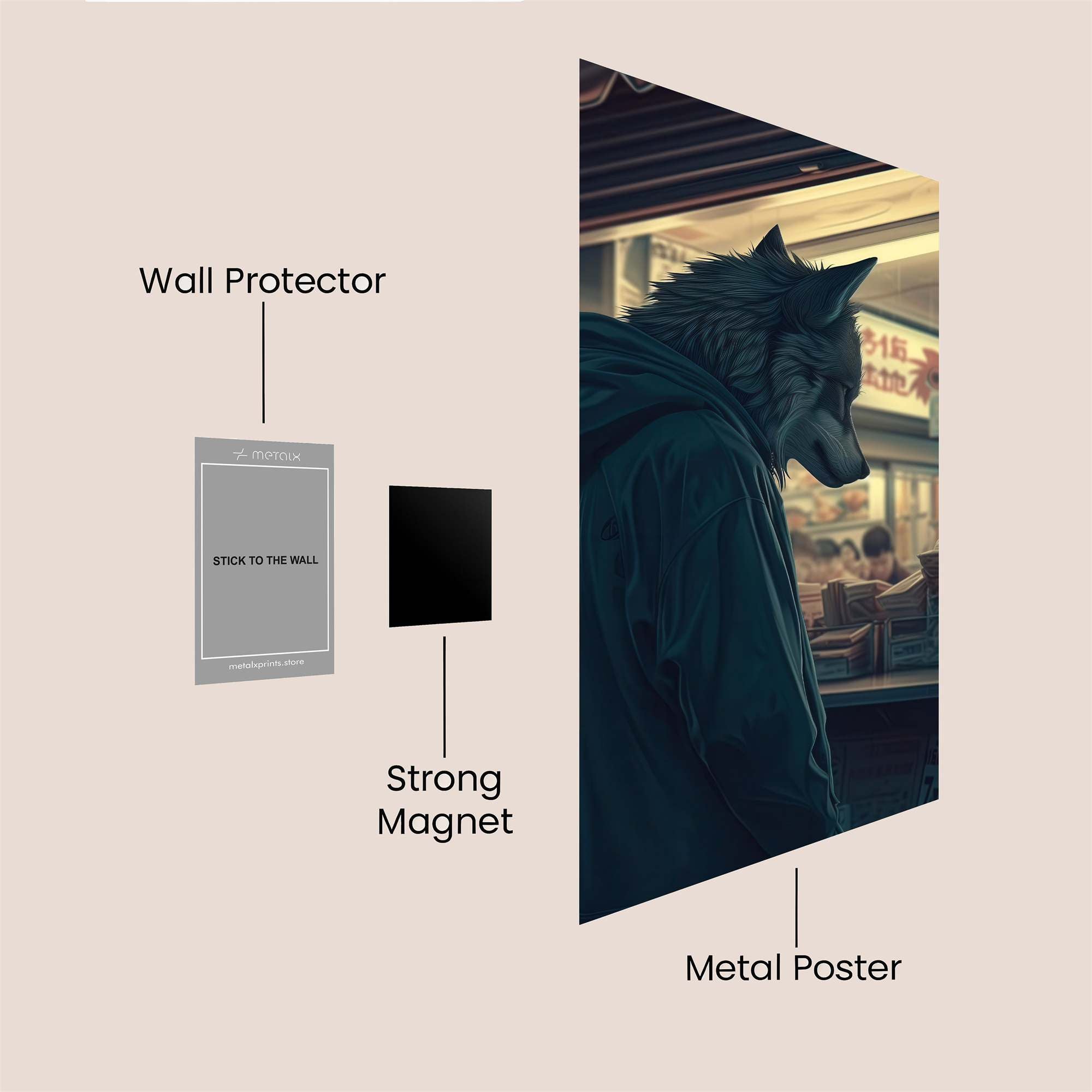 Wolfish Serenity Safe Wall Magnetic / M