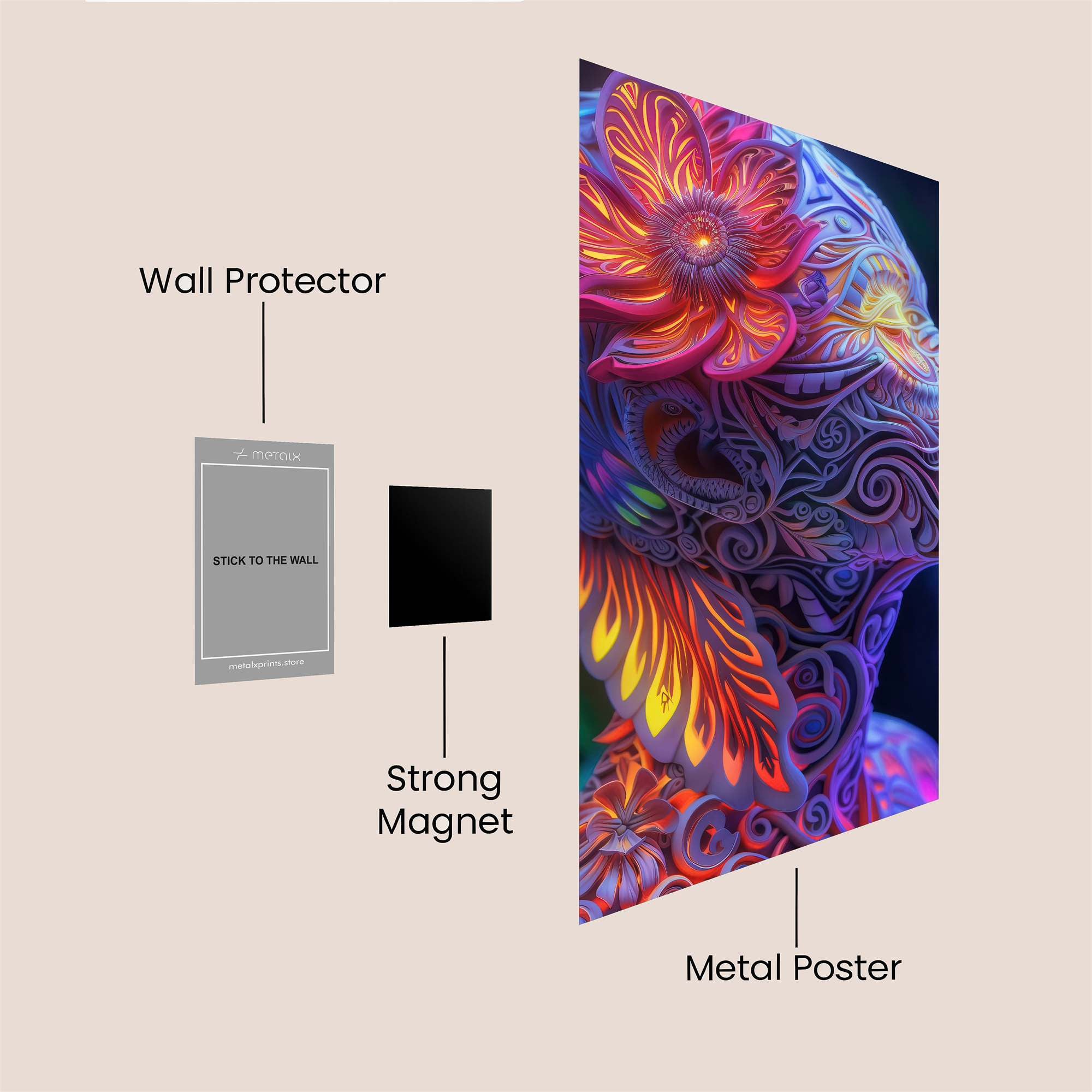 Floral Vividness Safe Wall Magnetic / M