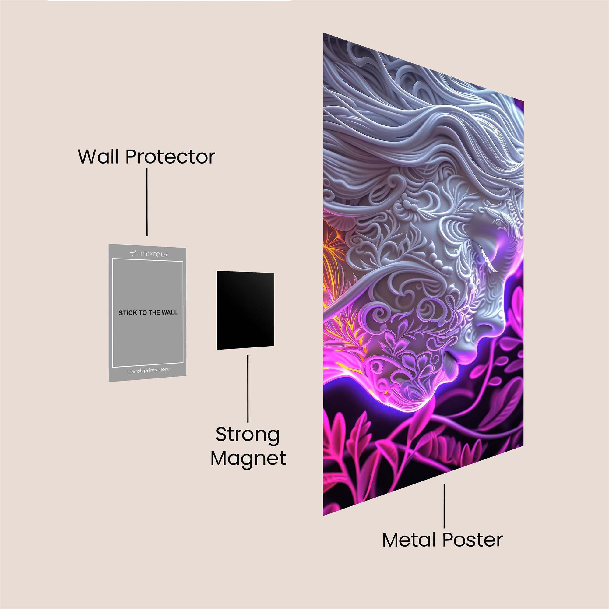Neon Serenity Safe Wall Magnetic / M